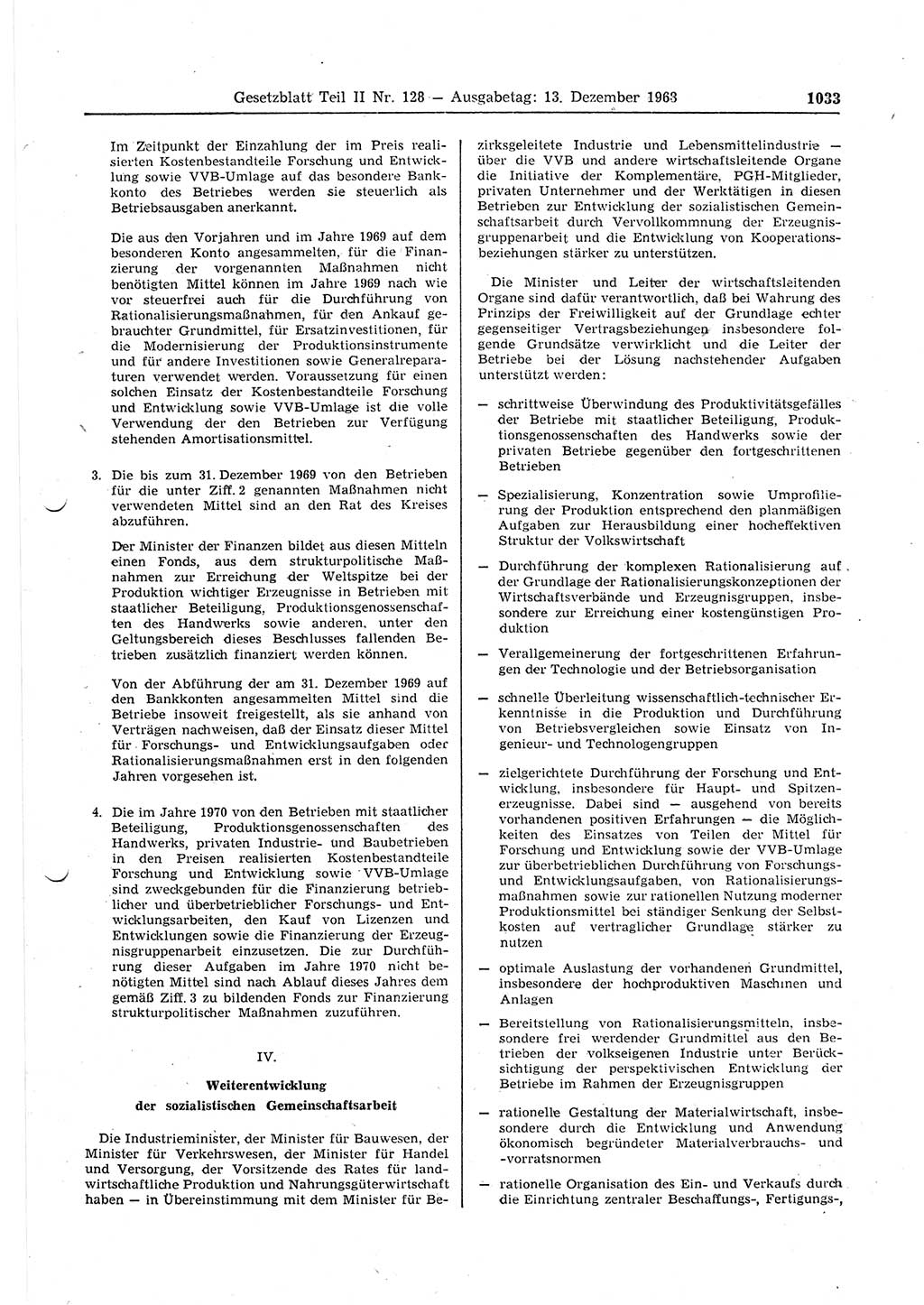 Gesetzblatt (GBl.) der Deutschen Demokratischen Republik (DDR) Teil ⅠⅠ 1968, Seite 1033 (GBl. DDR ⅠⅠ 1968, S. 1033)