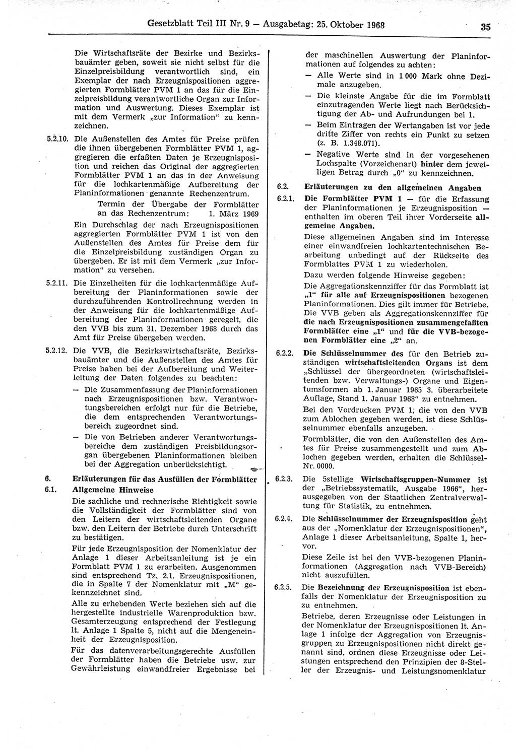 Gesetzblatt (GBl.) der Deutschen Demokratischen Republik (DDR) Teil ⅠⅠⅠ 1968, Seite 35 (GBl. DDR ⅠⅠⅠ 1968, S. 35)