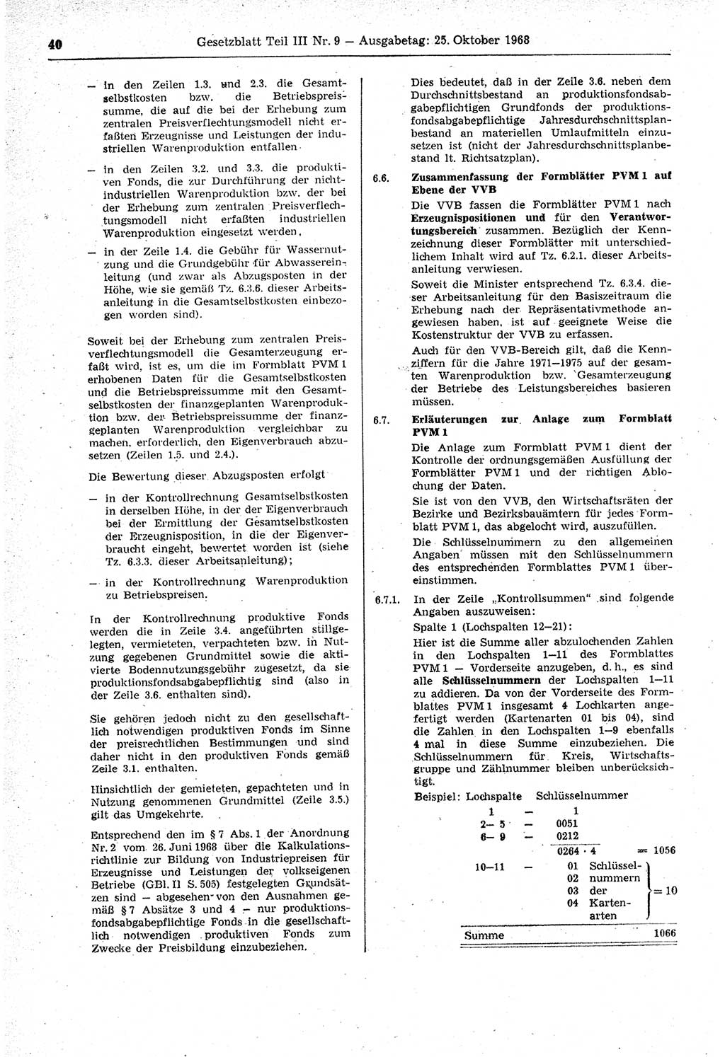 Gesetzblatt (GBl.) der Deutschen Demokratischen Republik (DDR) Teil ⅠⅠⅠ 1968, Seite 40 (GBl. DDR ⅠⅠⅠ 1968, S. 40)