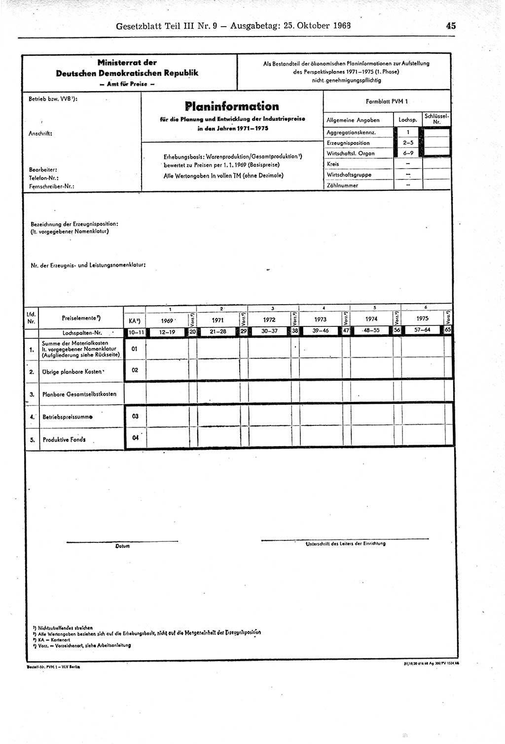 Gesetzblatt (GBl.) der Deutschen Demokratischen Republik (DDR) Teil ⅠⅠⅠ 1968, Seite 45 (GBl. DDR ⅠⅠⅠ 1968, S. 45)