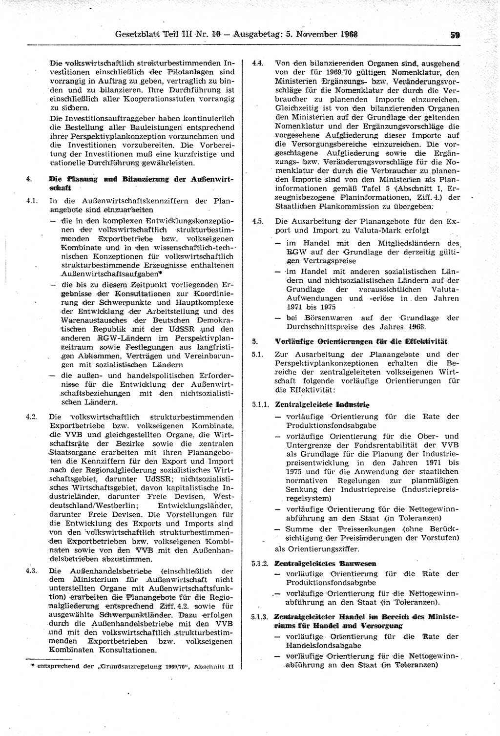 Gesetzblatt (GBl.) der Deutschen Demokratischen Republik (DDR) Teil ⅠⅠⅠ 1968, Seite 59 (GBl. DDR ⅠⅠⅠ 1968, S. 59)