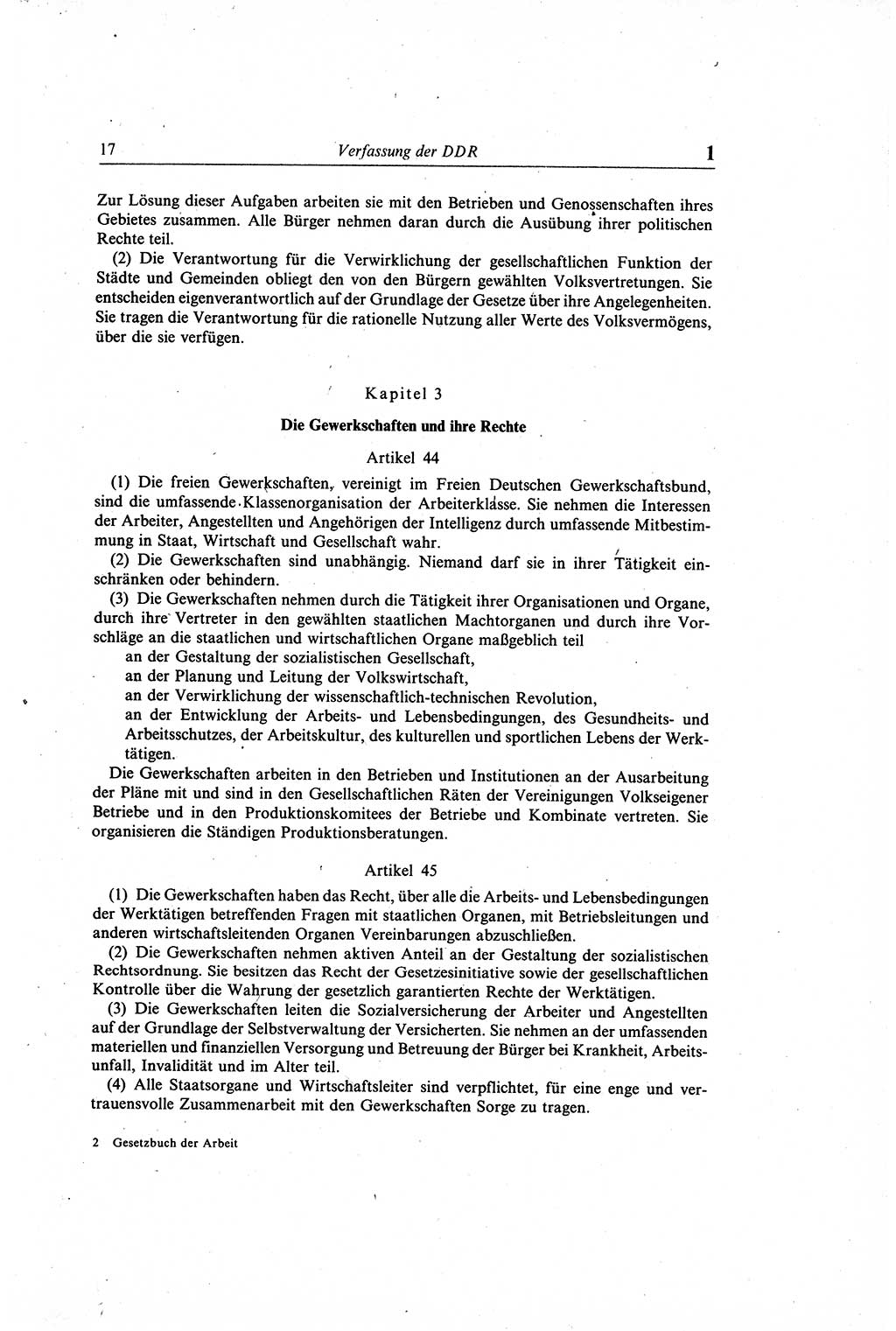 Gesetzbuch der Arbeit (GBA) und andere ausgewählte rechtliche Bestimmungen [Deutsche Demokratische Republik (DDR)] 1968, Seite 17 (GBA DDR 1968, S. 17)