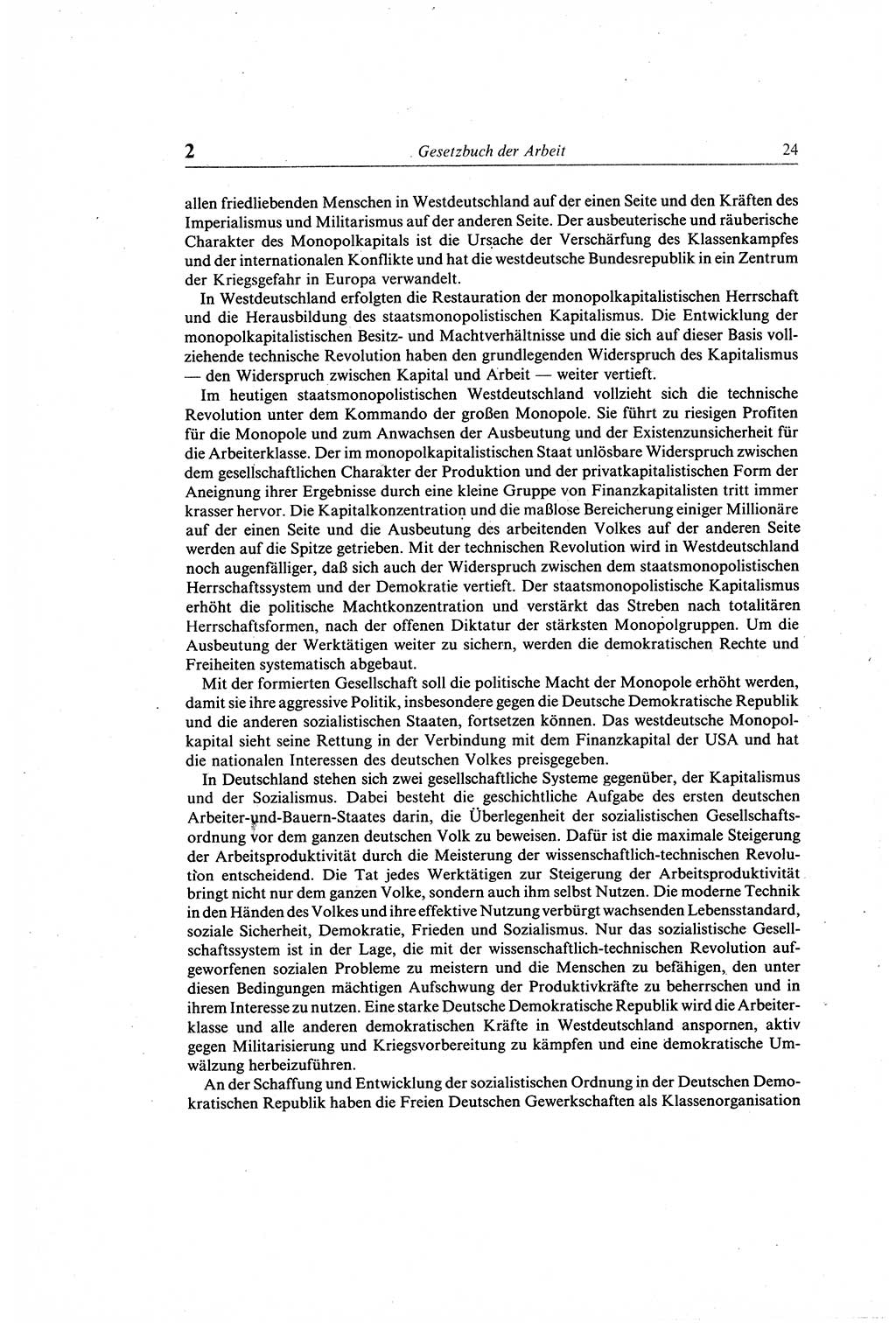Gesetzbuch der Arbeit (GBA) und andere ausgewählte rechtliche Bestimmungen [Deutsche Demokratische Republik (DDR)] 1968, Seite 24 (GBA DDR 1968, S. 24)