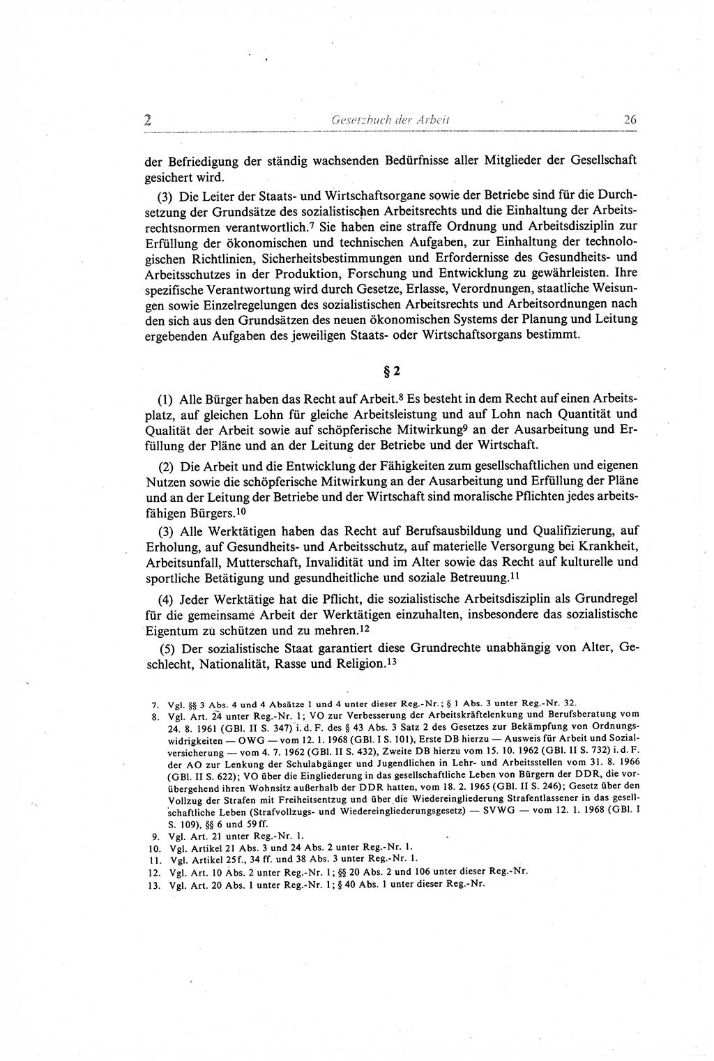 Gesetzbuch der Arbeit (GBA) und andere ausgewählte rechtliche Bestimmungen [Deutsche Demokratische Republik (DDR)] 1968, Seite 26 (GBA DDR 1968, S. 26)