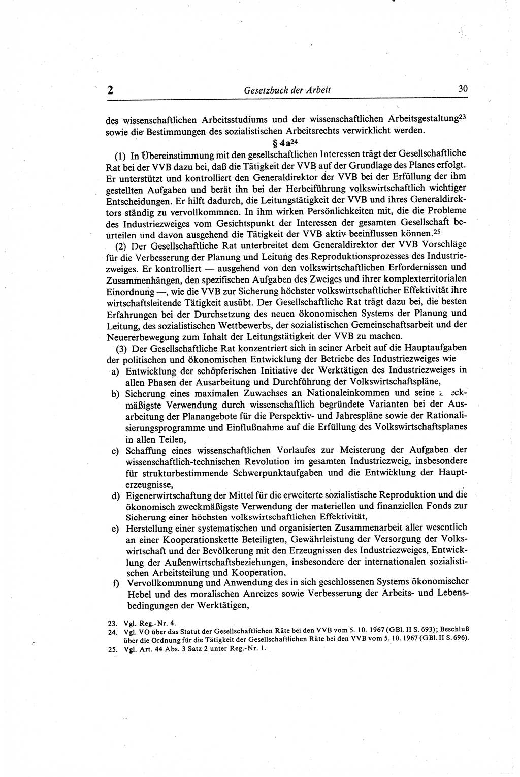 Gesetzbuch der Arbeit (GBA) und andere ausgewählte rechtliche Bestimmungen [Deutsche Demokratische Republik (DDR)] 1968, Seite 30 (GBA DDR 1968, S. 30)