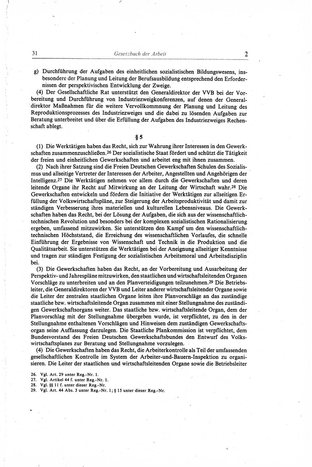 Gesetzbuch der Arbeit (GBA) und andere ausgewählte rechtliche Bestimmungen [Deutsche Demokratische Republik (DDR)] 1968, Seite 31 (GBA DDR 1968, S. 31)