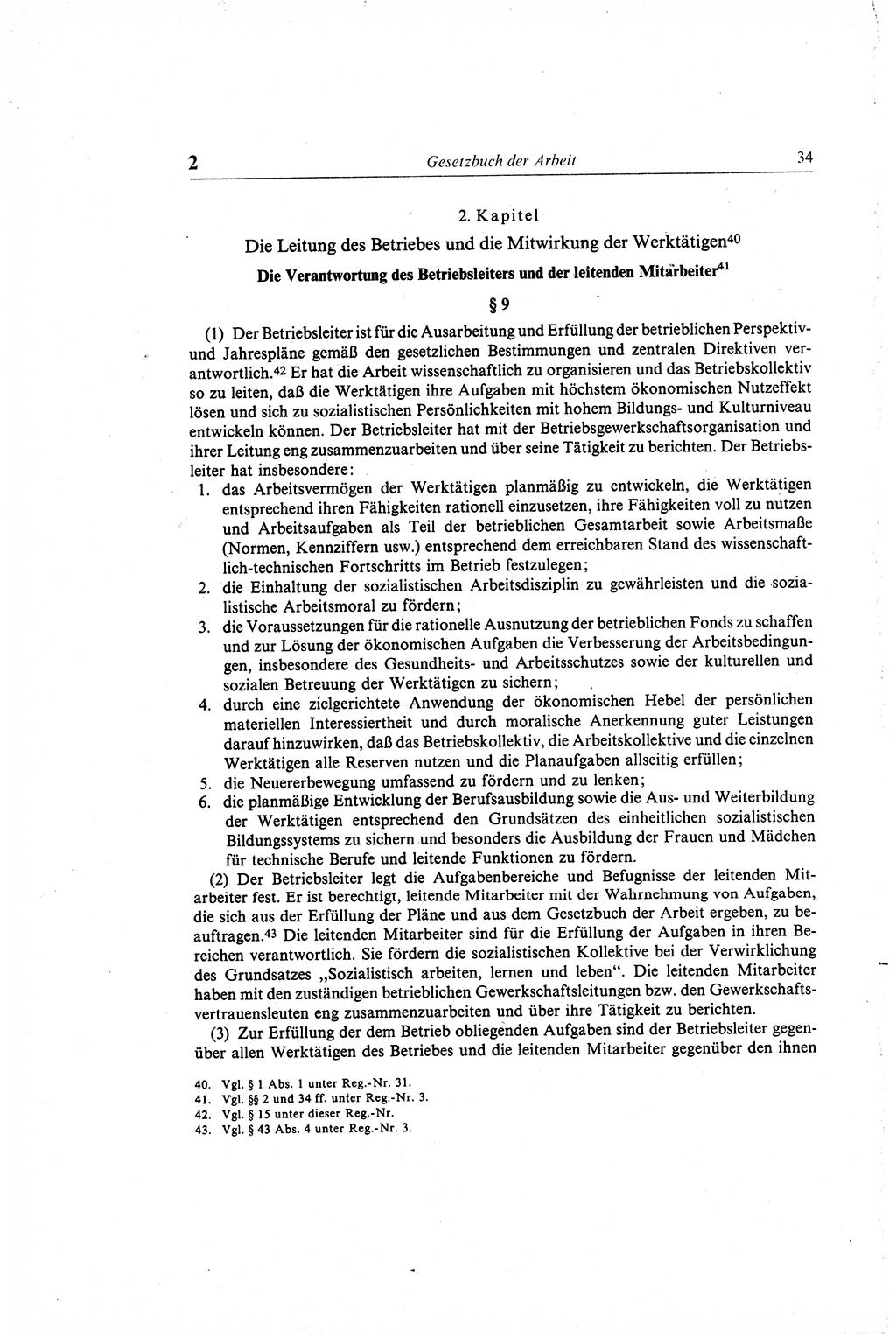 Gesetzbuch der Arbeit (GBA) und andere ausgewählte rechtliche Bestimmungen [Deutsche Demokratische Republik (DDR)] 1968, Seite 34 (GBA DDR 1968, S. 34)