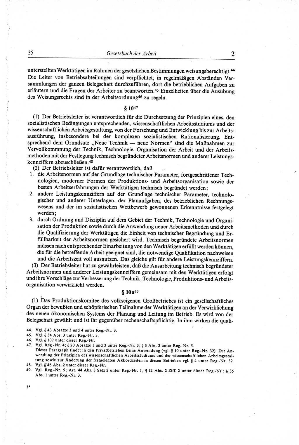 Gesetzbuch der Arbeit (GBA) und andere ausgewÃ¤hlte rechtliche Bestimmungen [Deutsche Demokratische Republik (DDR)] 1968, Seite 35 (GBA DDR 1968, S. 35)
