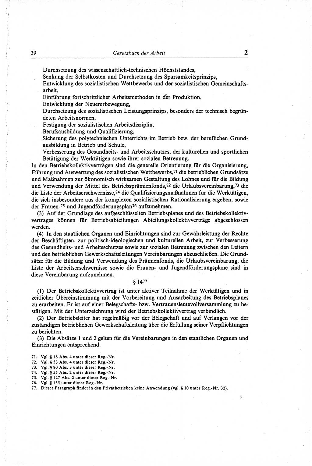 Gesetzbuch der Arbeit (GBA) und andere ausgewählte rechtliche Bestimmungen [Deutsche Demokratische Republik (DDR)] 1968, Seite 39 (GBA DDR 1968, S. 39)