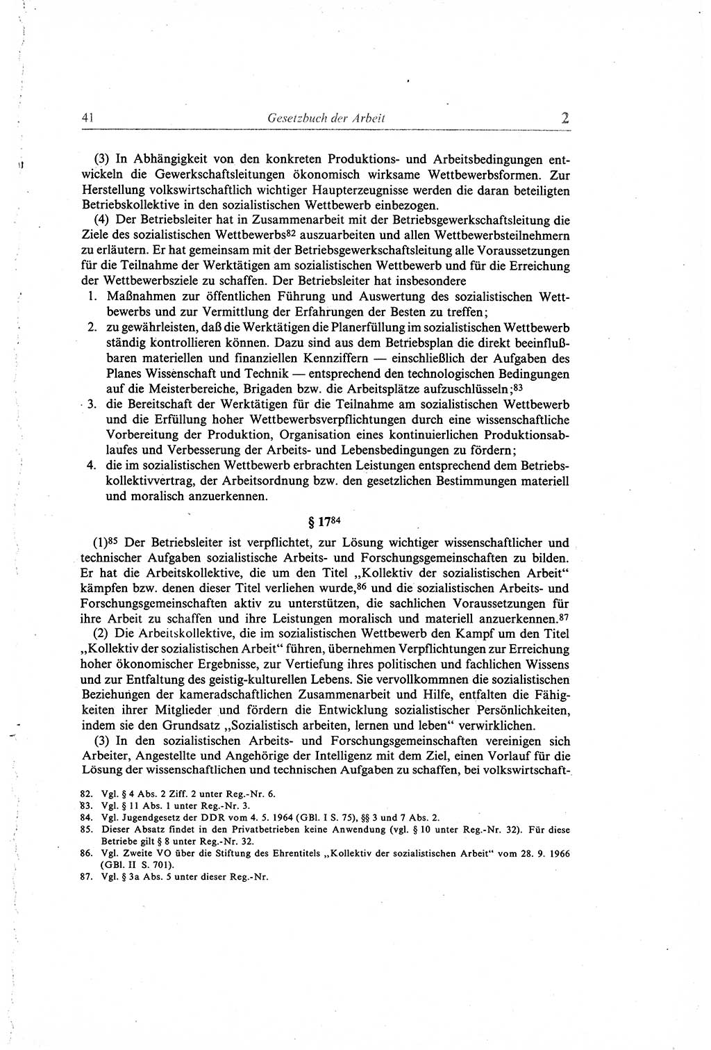 Gesetzbuch der Arbeit (GBA) und andere ausgewählte rechtliche Bestimmungen [Deutsche Demokratische Republik (DDR)] 1968, Seite 41 (GBA DDR 1968, S. 41)