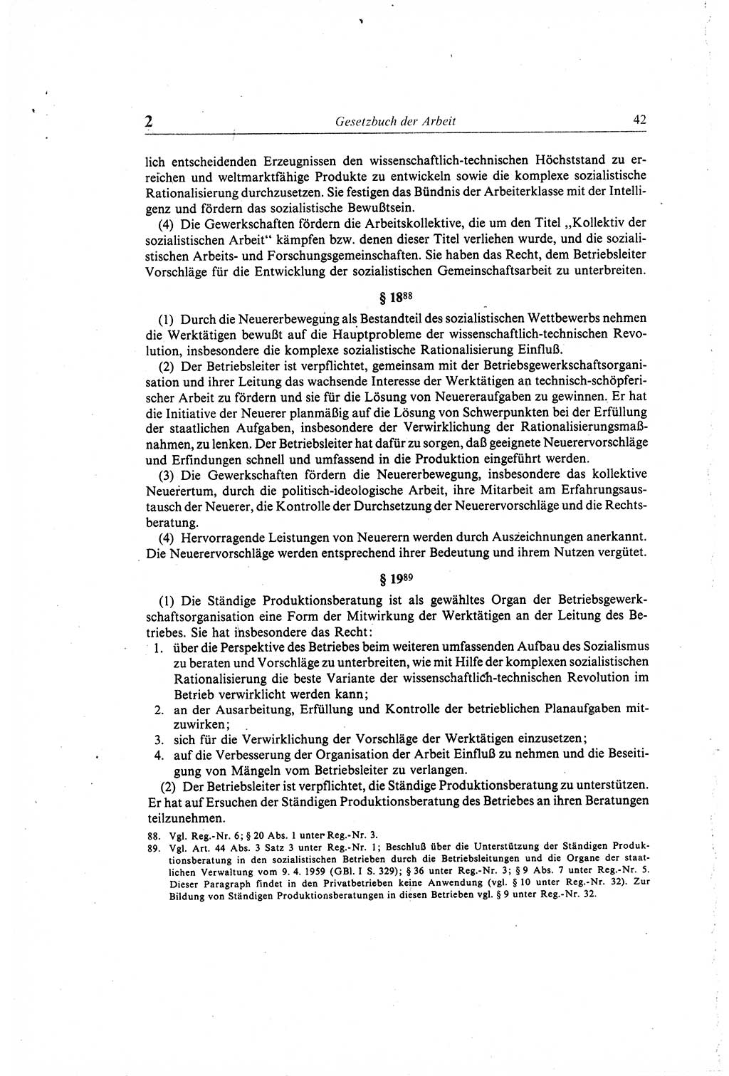 Gesetzbuch der Arbeit (GBA) und andere ausgewählte rechtliche Bestimmungen [Deutsche Demokratische Republik (DDR)] 1968, Seite 42 (GBA DDR 1968, S. 42)