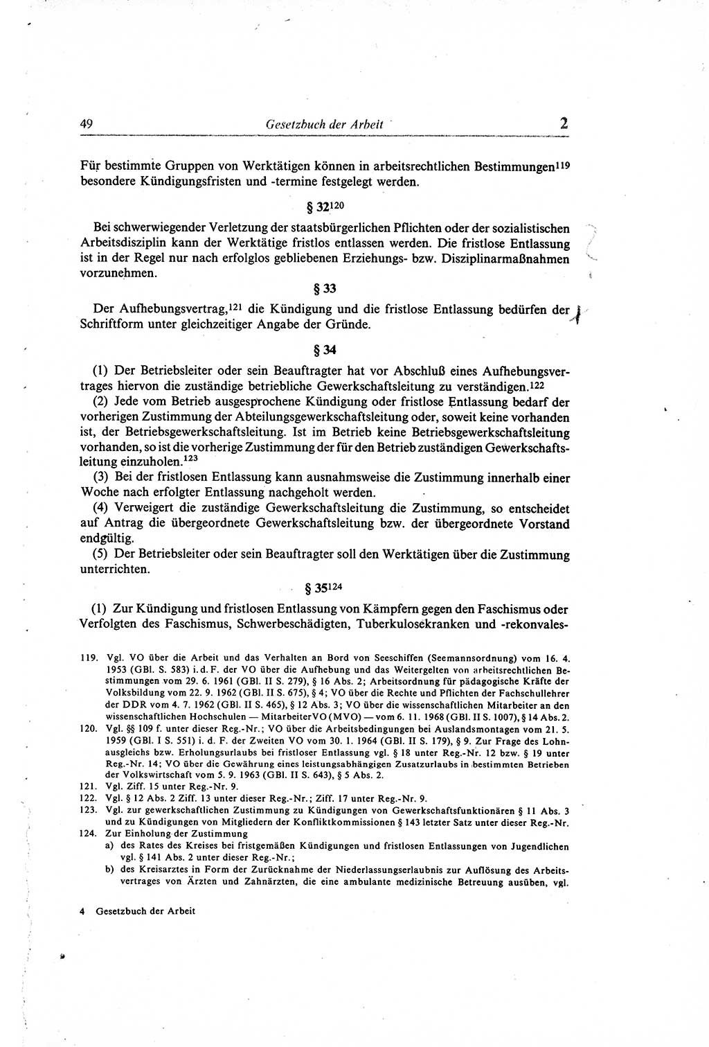 Gesetzbuch der Arbeit (GBA) und andere ausgewählte rechtliche Bestimmungen [Deutsche Demokratische Republik (DDR)] 1968, Seite 49 (GBA DDR 1968, S. 49)