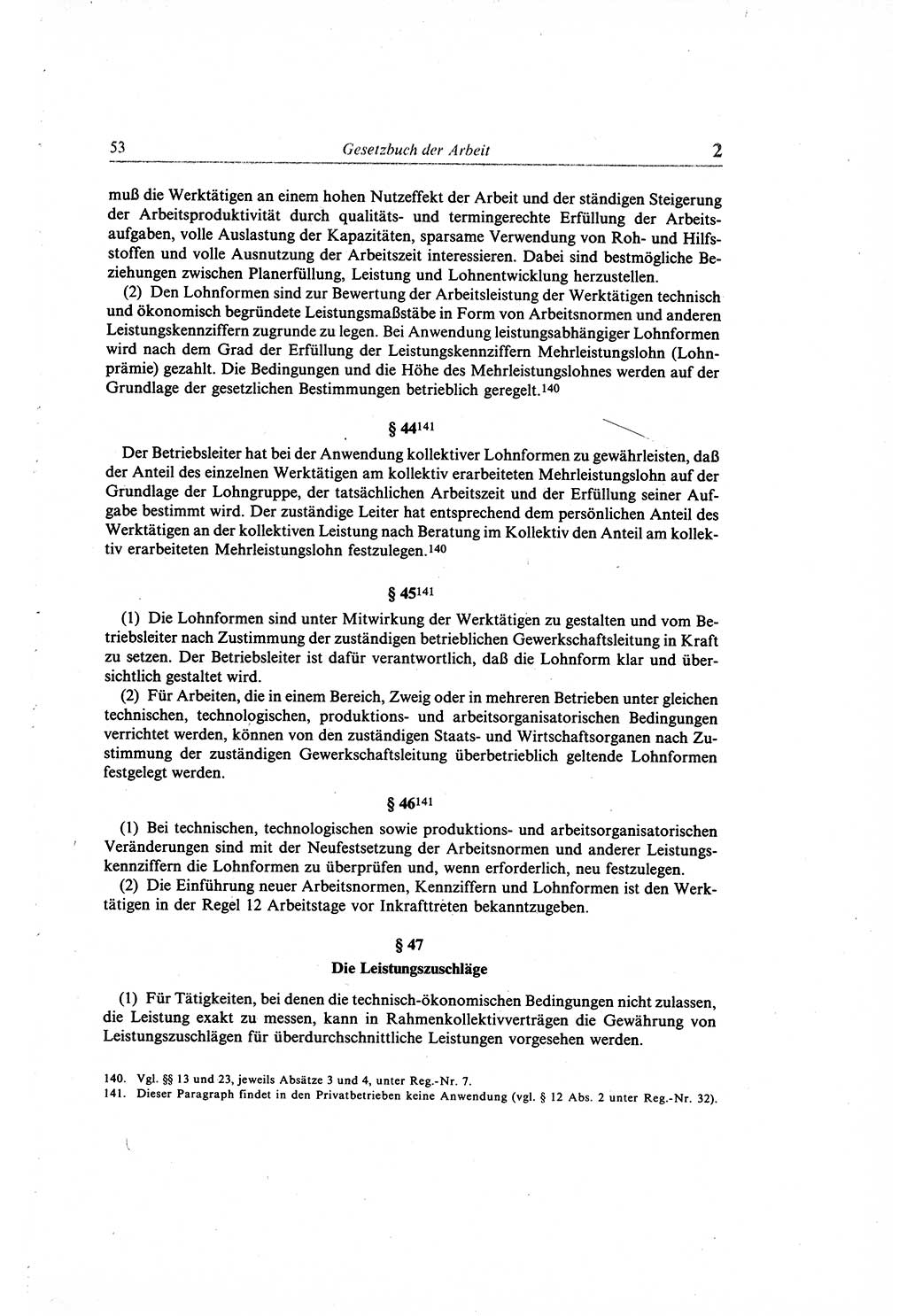 Gesetzbuch der Arbeit (GBA) und andere ausgewählte rechtliche Bestimmungen [Deutsche Demokratische Republik (DDR)] 1968, Seite 53 (GBA DDR 1968, S. 53)