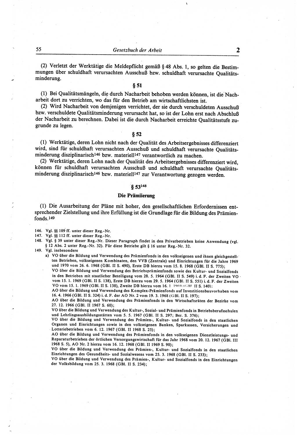 Gesetzbuch der Arbeit (GBA) und andere ausgewählte rechtliche Bestimmungen [Deutsche Demokratische Republik (DDR)] 1968, Seite 55 (GBA DDR 1968, S. 55)