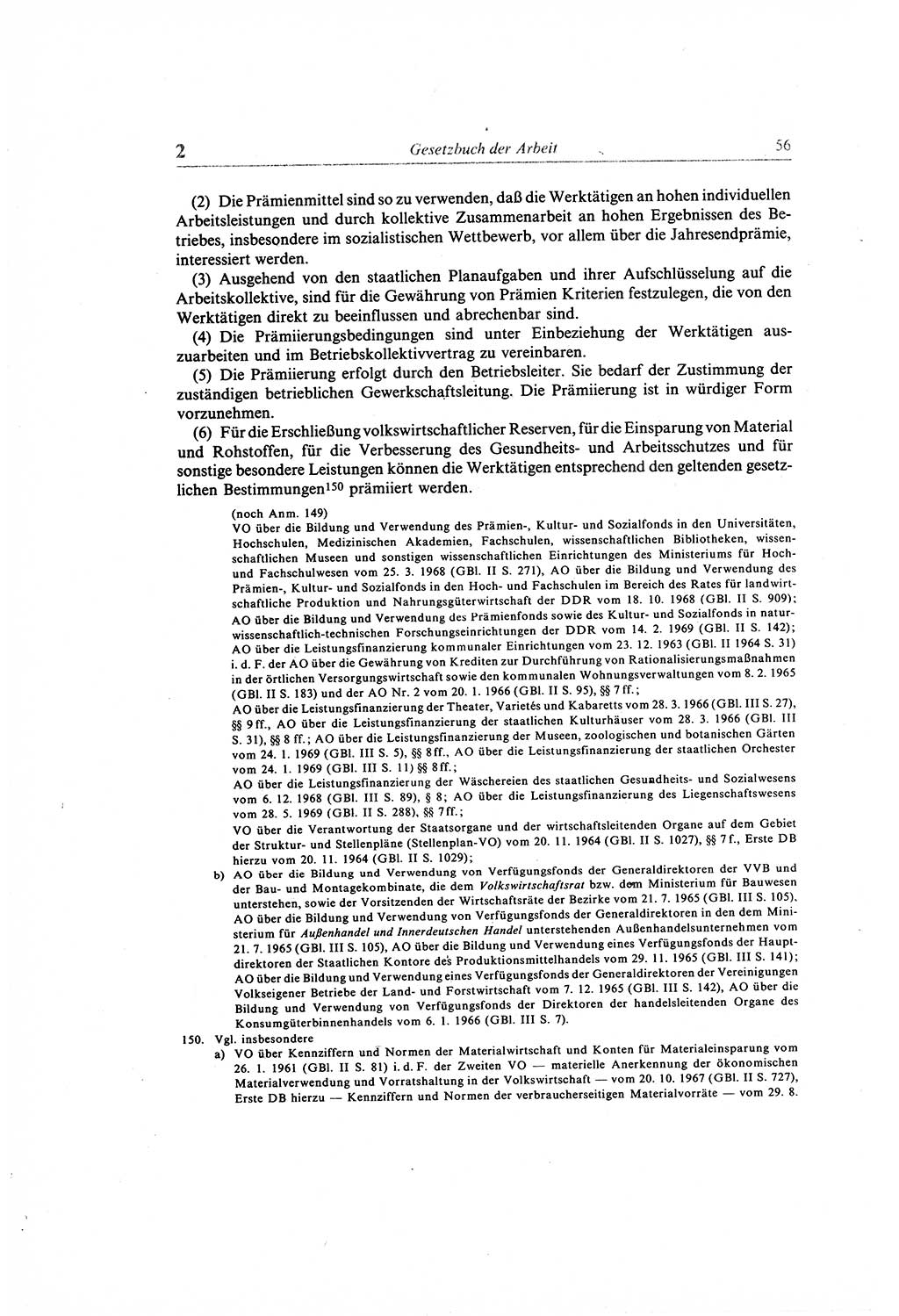 Gesetzbuch der Arbeit (GBA) und andere ausgewählte rechtliche Bestimmungen [Deutsche Demokratische Republik (DDR)] 1968, Seite 56 (GBA DDR 1968, S. 56)