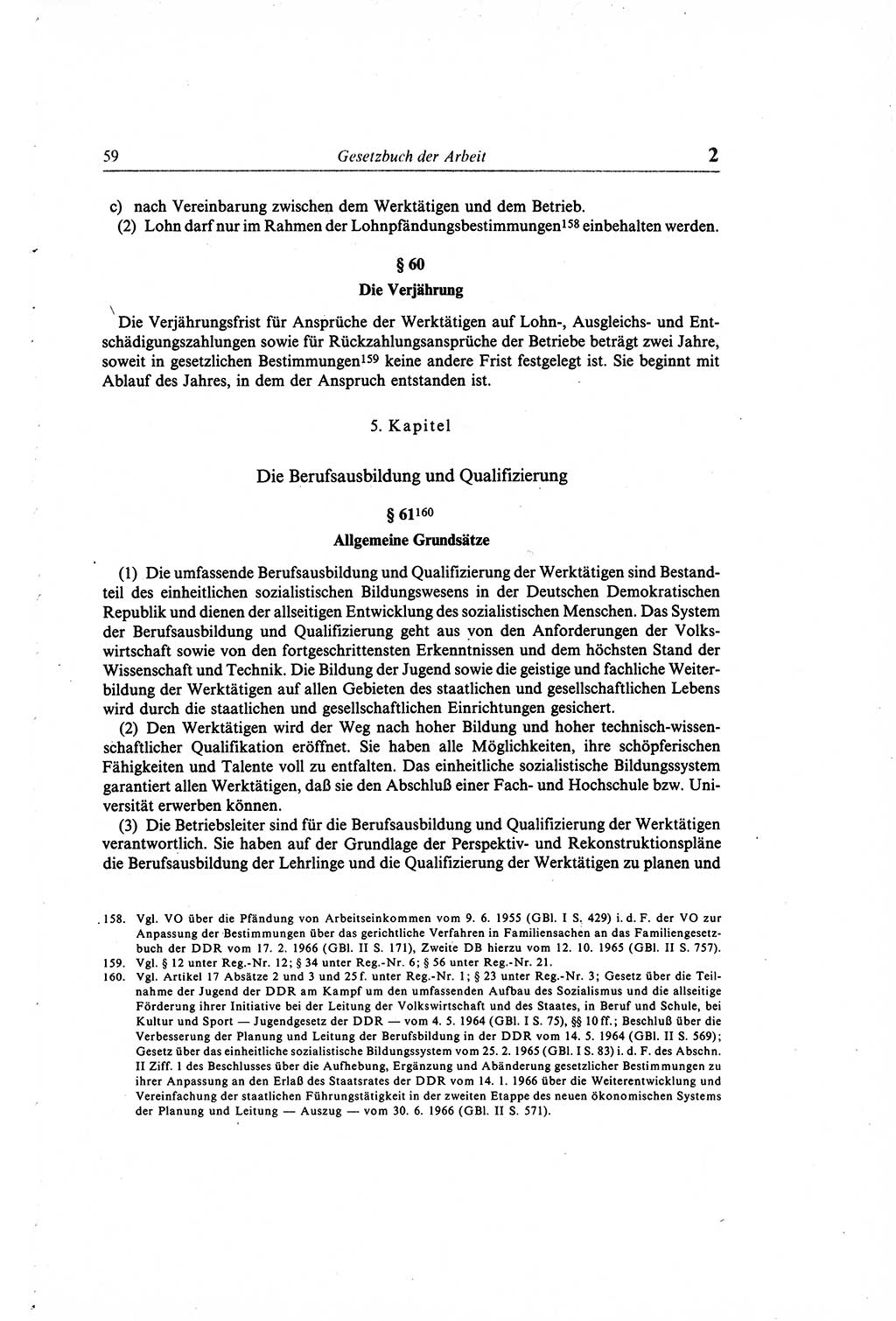 Gesetzbuch der Arbeit (GBA) und andere ausgewählte rechtliche Bestimmungen [Deutsche Demokratische Republik (DDR)] 1968, Seite 59 (GBA DDR 1968, S. 59)