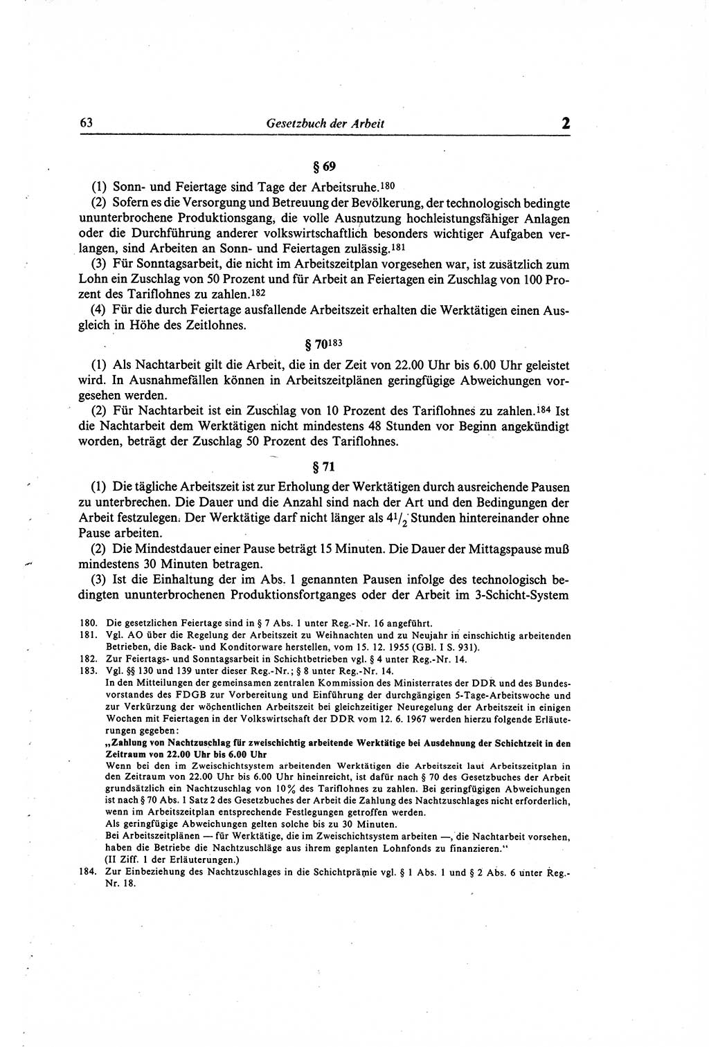 Gesetzbuch der Arbeit (GBA) und andere ausgewählte rechtliche Bestimmungen [Deutsche Demokratische Republik (DDR)] 1968, Seite 63 (GBA DDR 1968, S. 63)