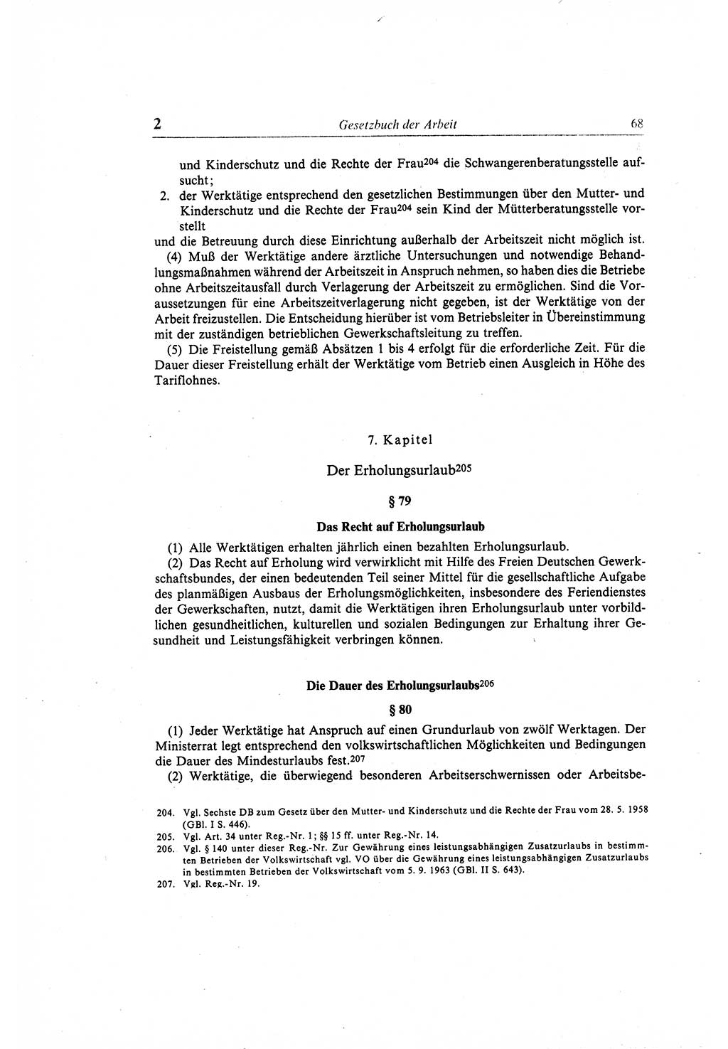 Gesetzbuch der Arbeit (GBA) und andere ausgewählte rechtliche Bestimmungen [Deutsche Demokratische Republik (DDR)] 1968, Seite 68 (GBA DDR 1968, S. 68)