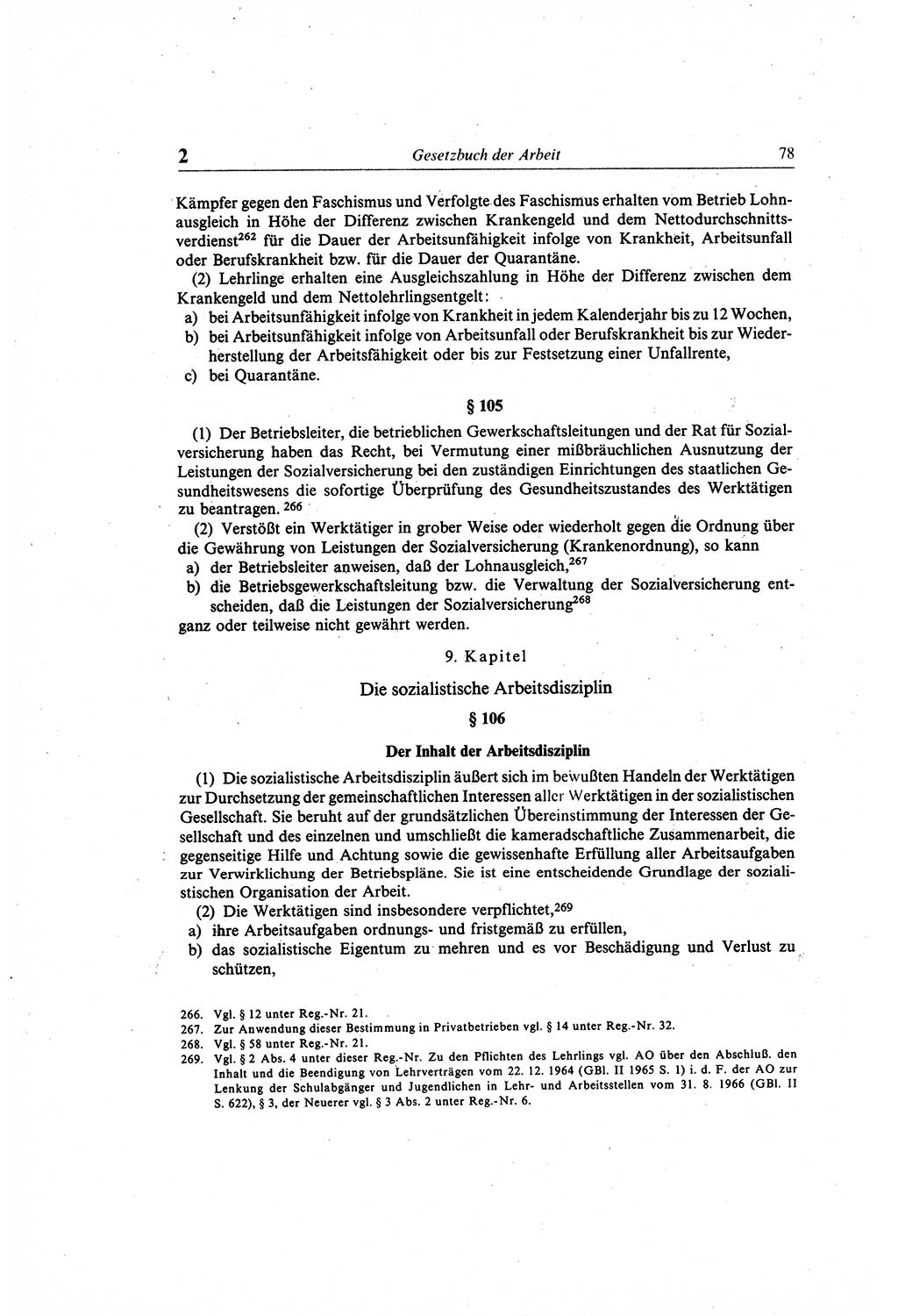 Gesetzbuch der Arbeit (GBA) und andere ausgewählte rechtliche Bestimmungen [Deutsche Demokratische Republik (DDR)] 1968, Seite 78 (GBA DDR 1968, S. 78)