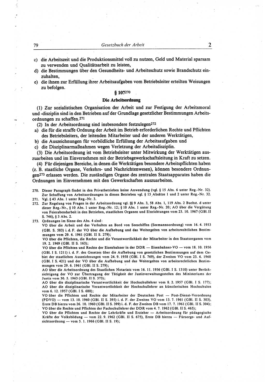 Gesetzbuch der Arbeit (GBA) und andere ausgewählte rechtliche Bestimmungen [Deutsche Demokratische Republik (DDR)] 1968, Seite 79 (GBA DDR 1968, S. 79)