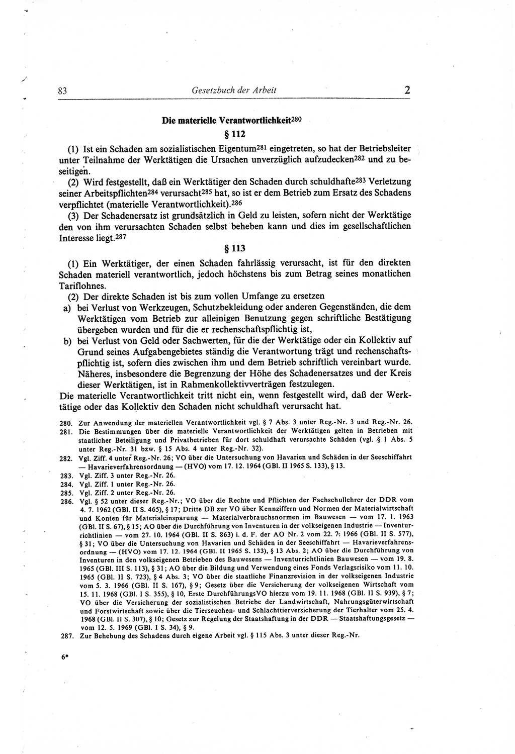 Gesetzbuch der Arbeit (GBA) und andere ausgewählte rechtliche Bestimmungen [Deutsche Demokratische Republik (DDR)] 1968, Seite 83 (GBA DDR 1968, S. 83)