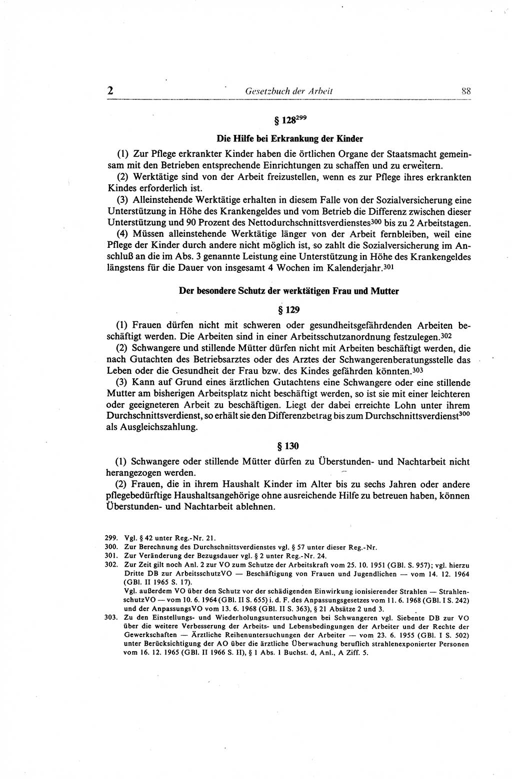 Gesetzbuch der Arbeit (GBA) und andere ausgewählte rechtliche Bestimmungen [Deutsche Demokratische Republik (DDR)] 1968, Seite 88 (GBA DDR 1968, S. 88)