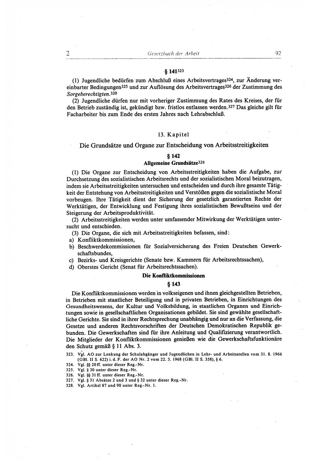Gesetzbuch der Arbeit (GBA) und andere ausgewählte rechtliche Bestimmungen [Deutsche Demokratische Republik (DDR)] 1968, Seite 92 (GBA DDR 1968, S. 92)