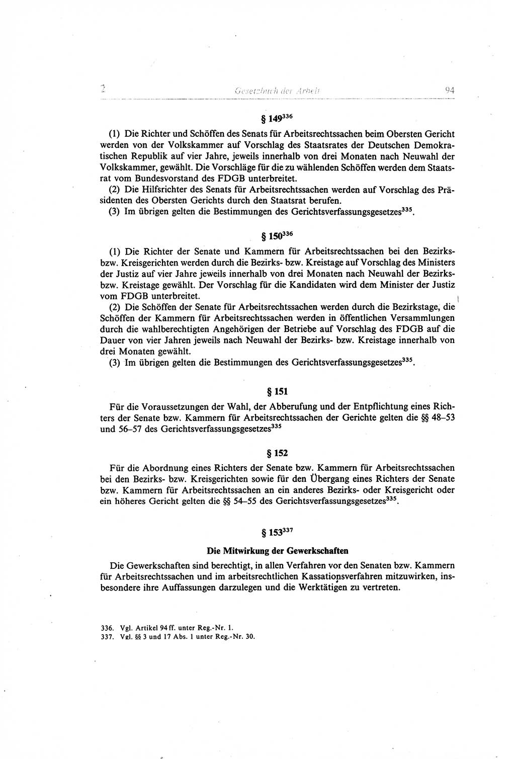 Gesetzbuch der Arbeit (GBA) und andere ausgewählte rechtliche Bestimmungen [Deutsche Demokratische Republik (DDR)] 1968, Seite 94 (GBA DDR 1968, S. 94)