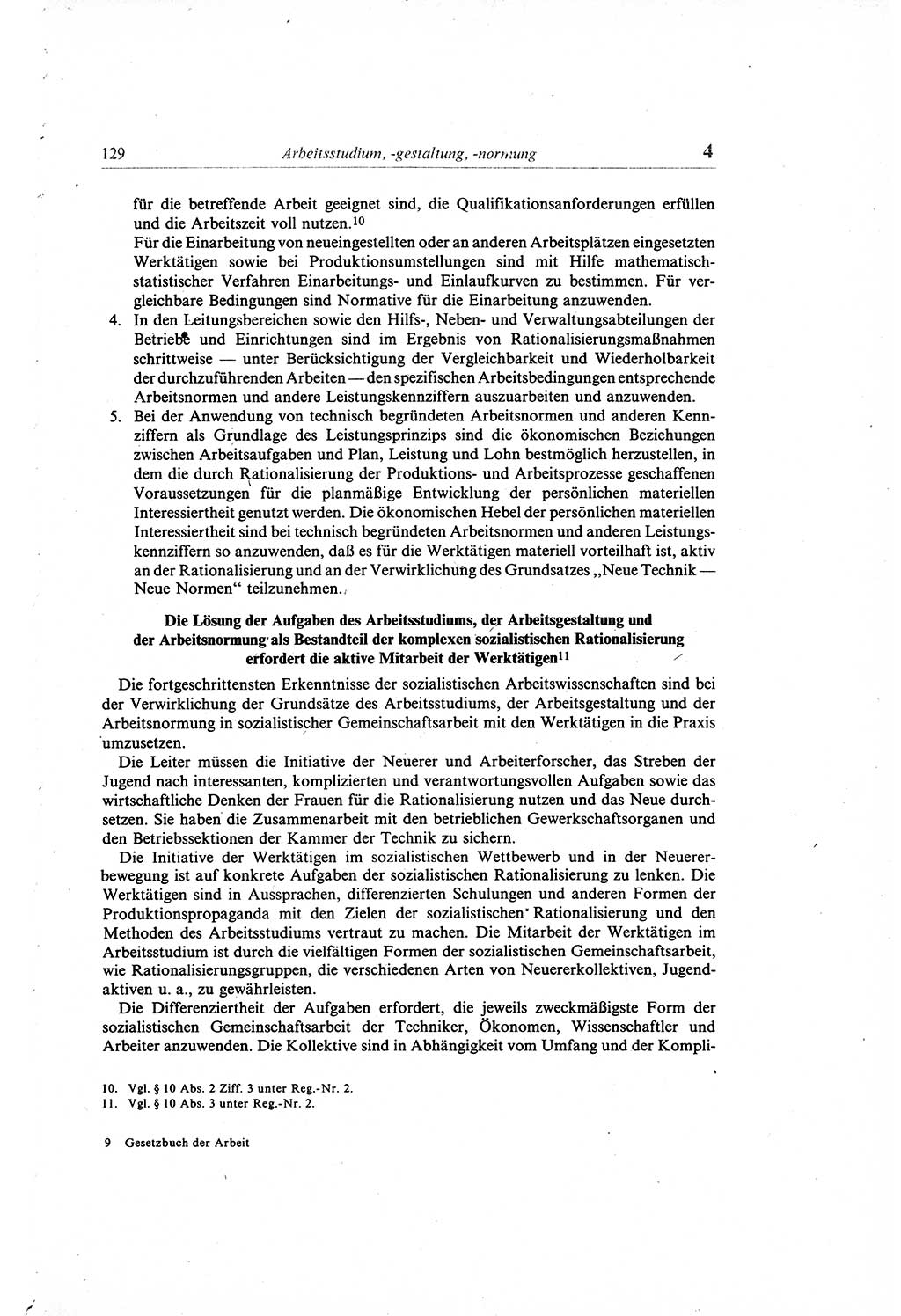 Gesetzbuch der Arbeit (GBA) und andere ausgewählte rechtliche Bestimmungen [Deutsche Demokratische Republik (DDR)] 1968, Seite 129 (GBA DDR 1968, S. 129)