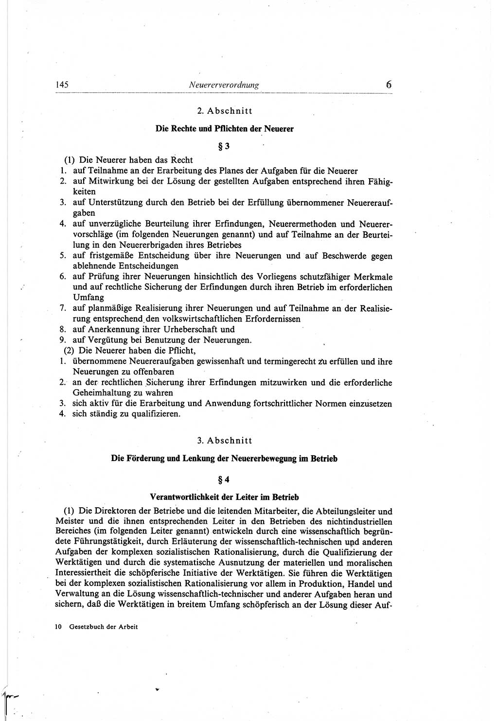 Gesetzbuch der Arbeit (GBA) und andere ausgewählte rechtliche Bestimmungen [Deutsche Demokratische Republik (DDR)] 1968, Seite 145 (GBA DDR 1968, S. 145)