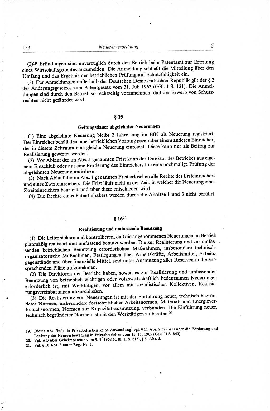 Gesetzbuch der Arbeit (GBA) und andere ausgewählte rechtliche Bestimmungen [Deutsche Demokratische Republik (DDR)] 1968, Seite 153 (GBA DDR 1968, S. 153)