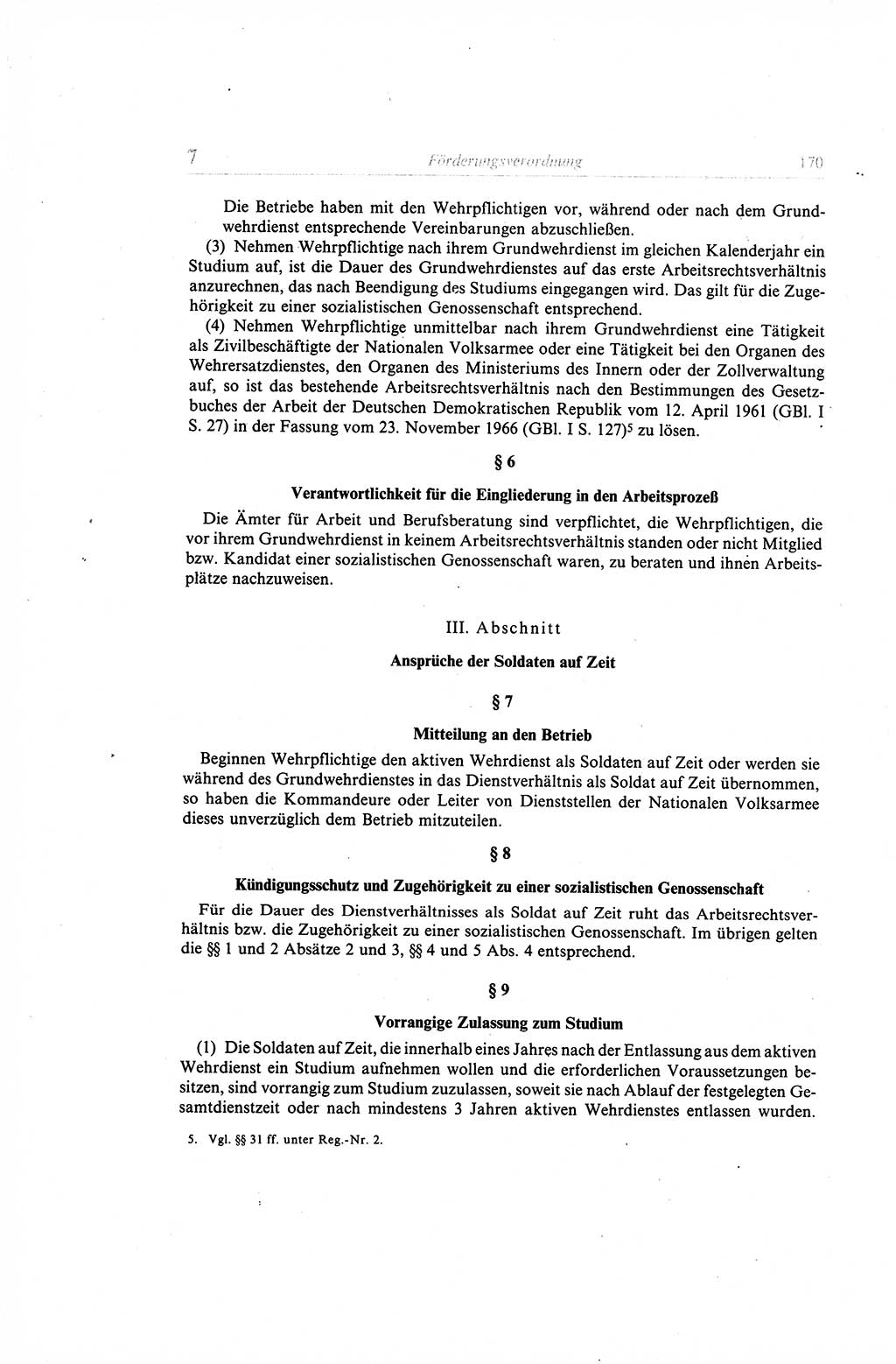 Gesetzbuch der Arbeit (GBA) und andere ausgewählte rechtliche Bestimmungen [Deutsche Demokratische Republik (DDR)] 1968, Seite 170 (GBA DDR 1968, S. 170)