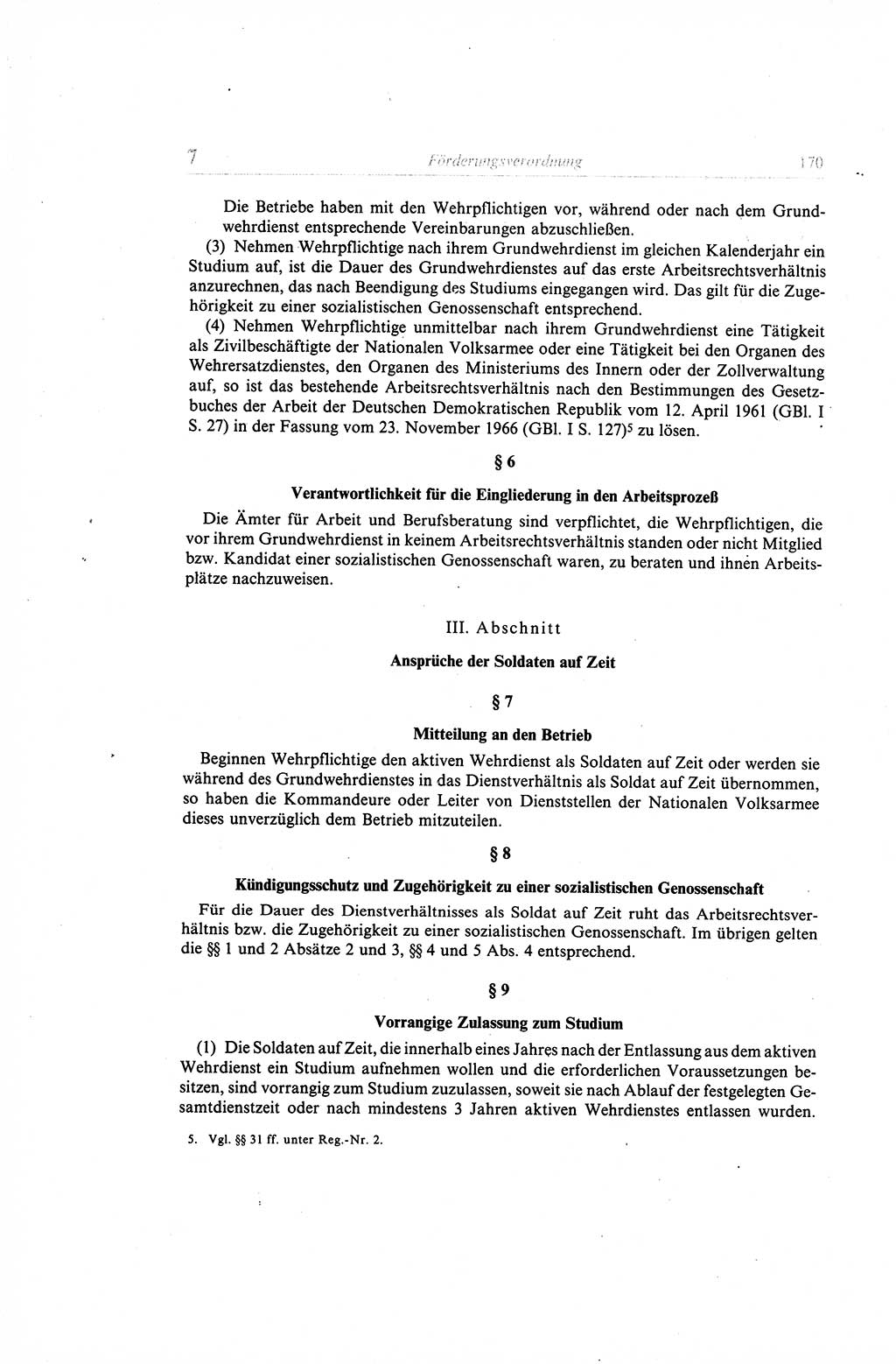 Gesetzbuch der Arbeit (GBA) und andere ausgewählte rechtliche Bestimmungen [Deutsche Demokratische Republik (DDR)] 1968, Seite 170 (GBA DDR 1968, S. 170)