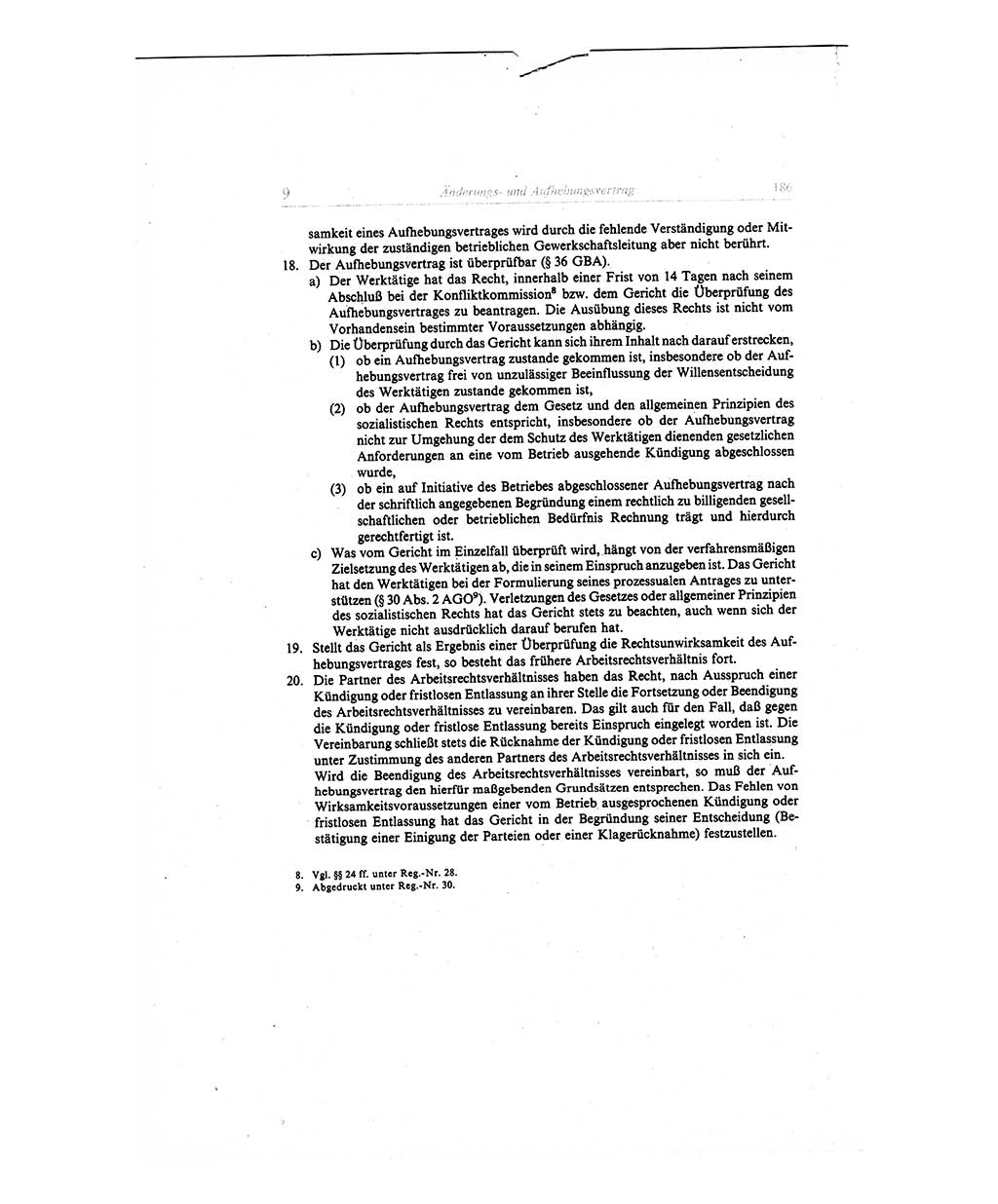 Gesetzbuch der Arbeit (GBA) und andere ausgewählte rechtliche Bestimmungen [Deutsche Demokratische Republik (DDR)] 1968, Seite 186 (GBA DDR 1968, S. 186)