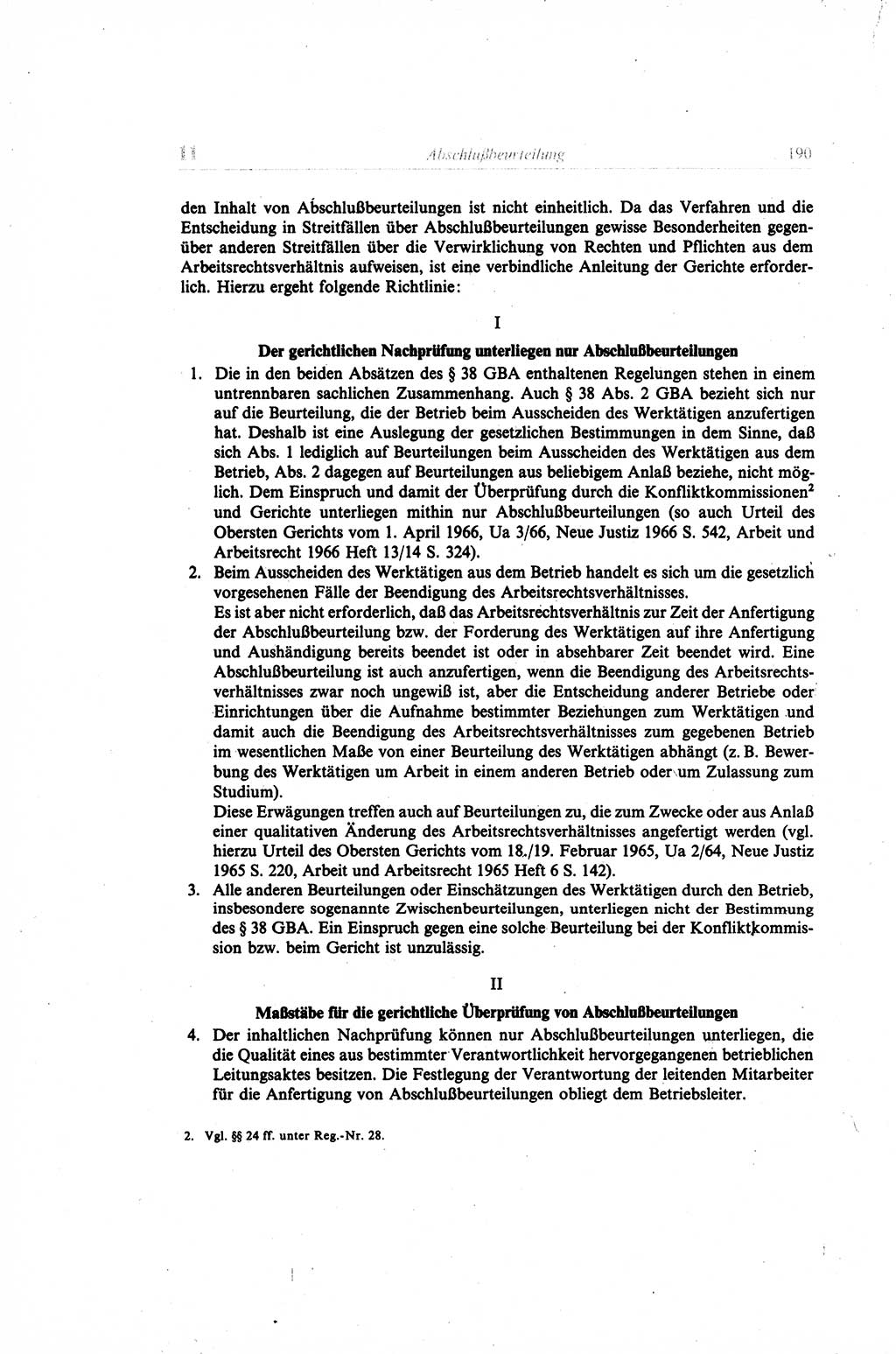 Gesetzbuch der Arbeit (GBA) und andere ausgewählte rechtliche Bestimmungen [Deutsche Demokratische Republik (DDR)] 1968, Seite 190 (GBA DDR 1968, S. 190)