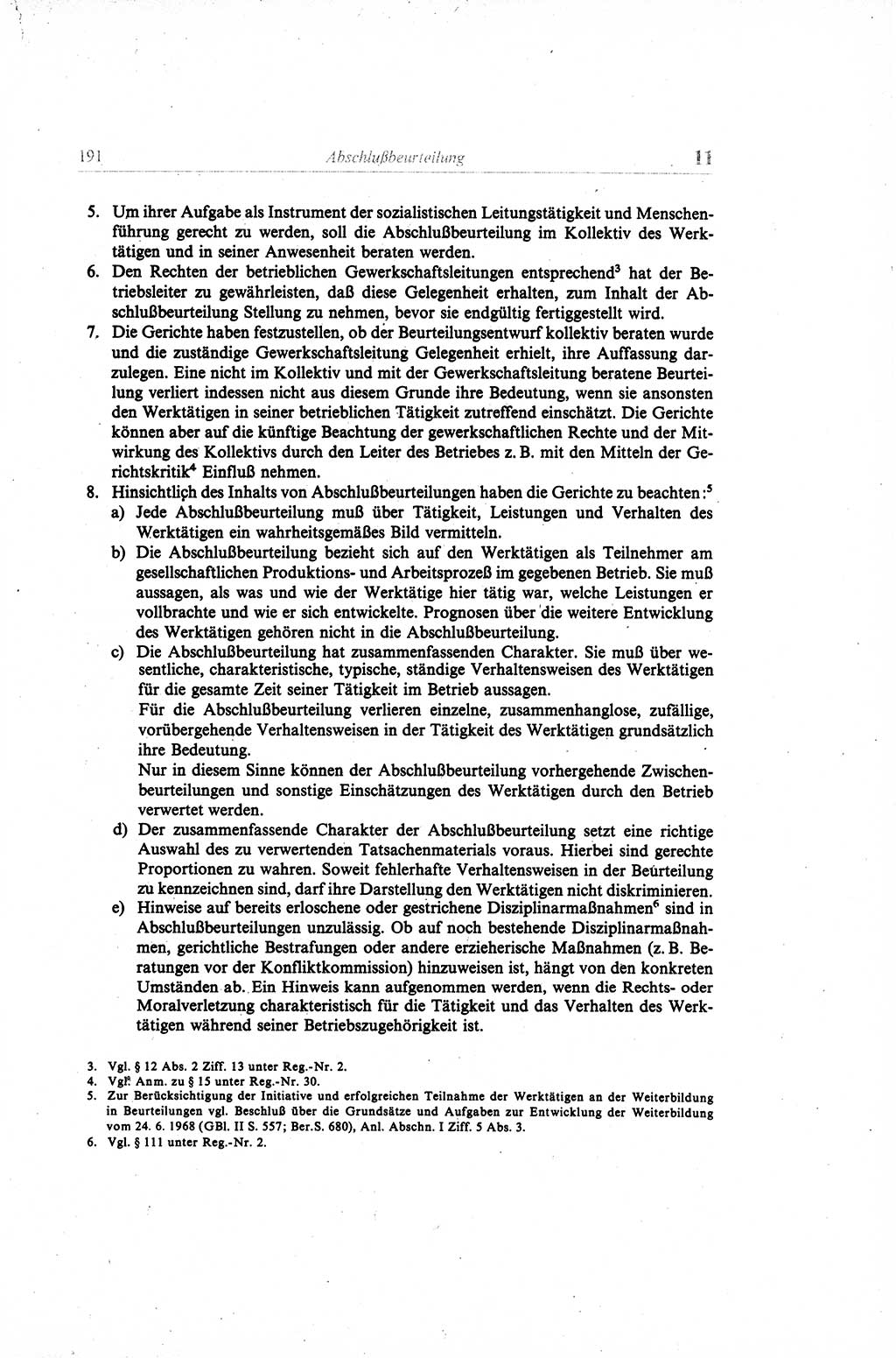 Gesetzbuch der Arbeit (GBA) und andere ausgewählte rechtliche Bestimmungen [Deutsche Demokratische Republik (DDR)] 1968, Seite 191 (GBA DDR 1968, S. 191)