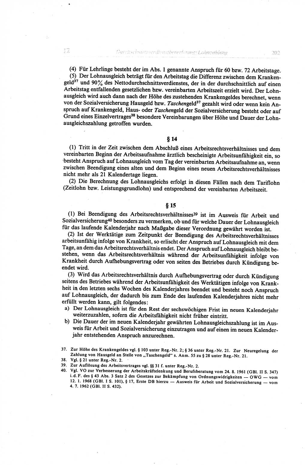 Gesetzbuch der Arbeit (GBA) und andere ausgewählte rechtliche Bestimmungen [Deutsche Demokratische Republik (DDR)] 1968, Seite 202 (GBA DDR 1968, S. 202)