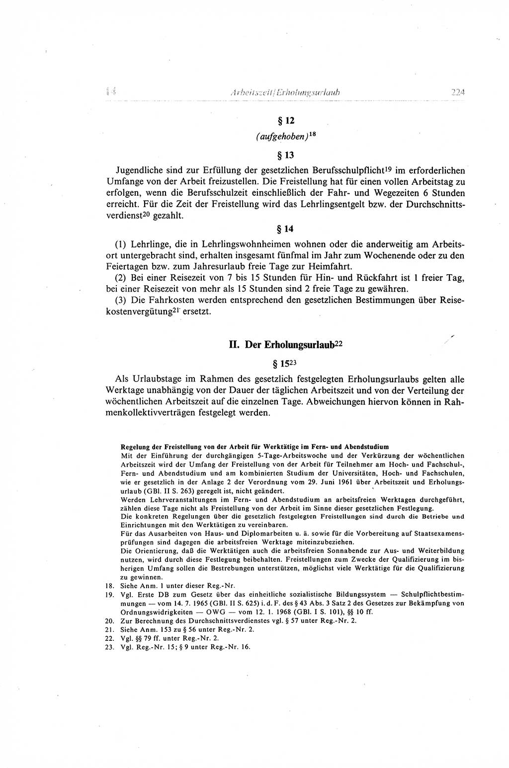 Gesetzbuch der Arbeit (GBA) und andere ausgewählte rechtliche Bestimmungen [Deutsche Demokratische Republik (DDR)] 1968, Seite 224 (GBA DDR 1968, S. 224)