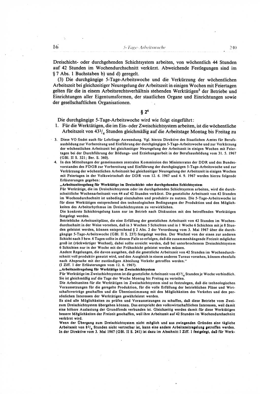 Gesetzbuch der Arbeit (GBA) und andere ausgewählte rechtliche Bestimmungen [Deutsche Demokratische Republik (DDR)] 1968, Seite 240 (GBA DDR 1968, S. 240)