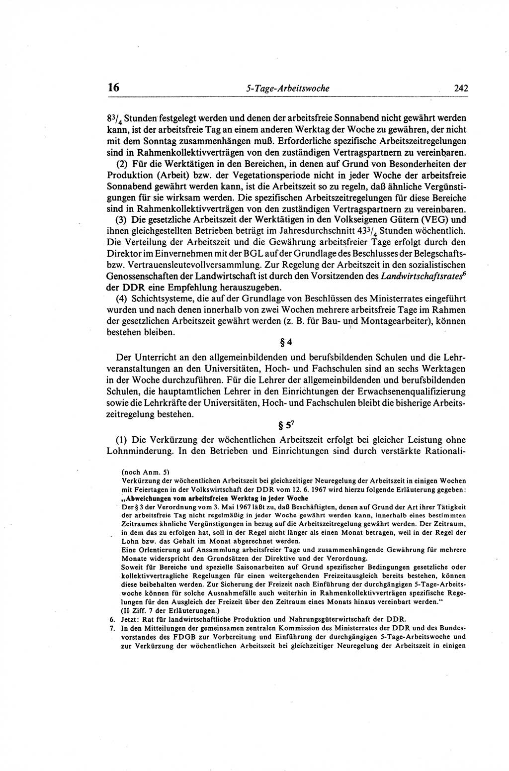 Gesetzbuch der Arbeit (GBA) und andere ausgewählte rechtliche Bestimmungen [Deutsche Demokratische Republik (DDR)] 1968, Seite 242 (GBA DDR 1968, S. 242)