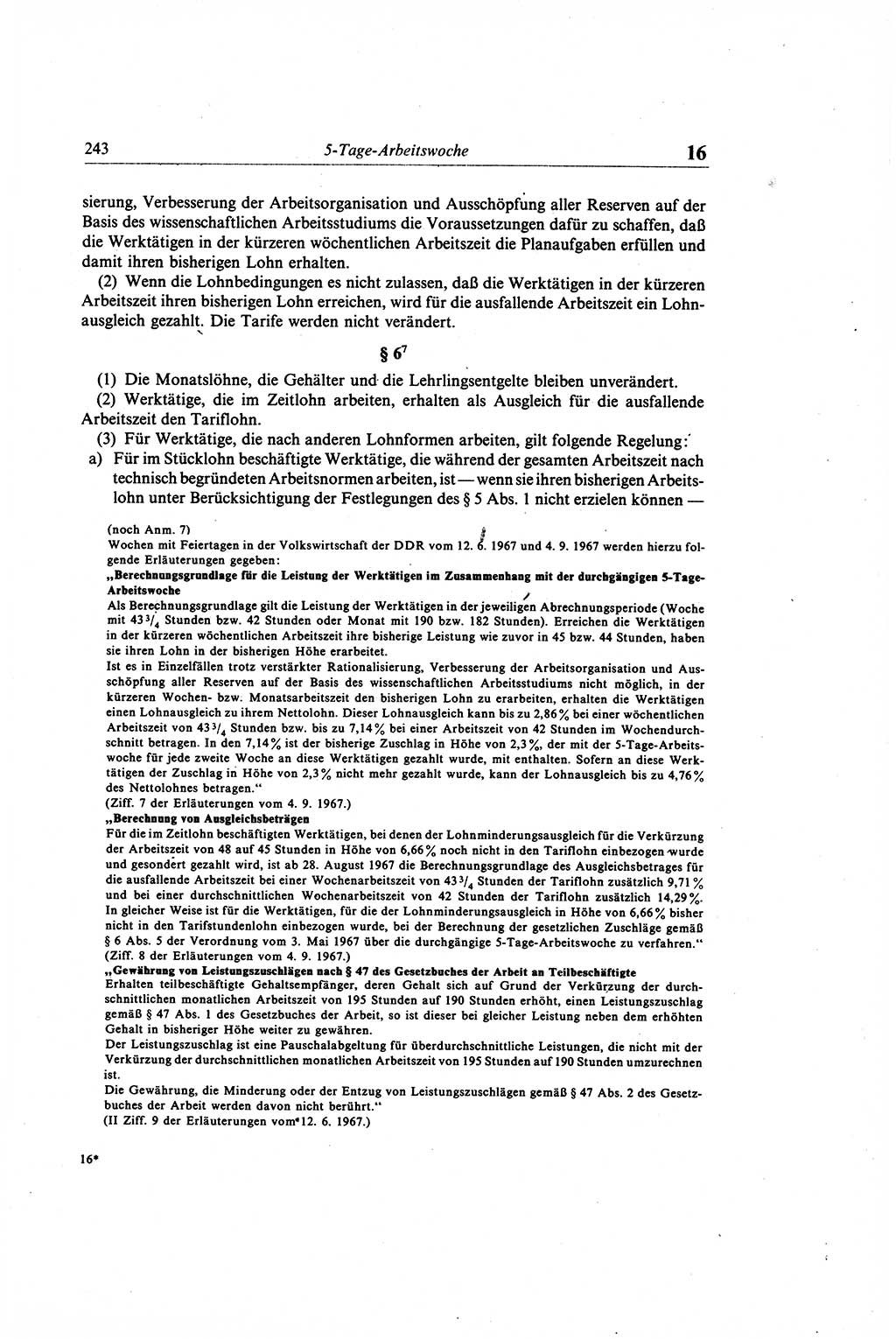 Gesetzbuch der Arbeit (GBA) und andere ausgewählte rechtliche Bestimmungen [Deutsche Demokratische Republik (DDR)] 1968, Seite 243 (GBA DDR 1968, S. 243)