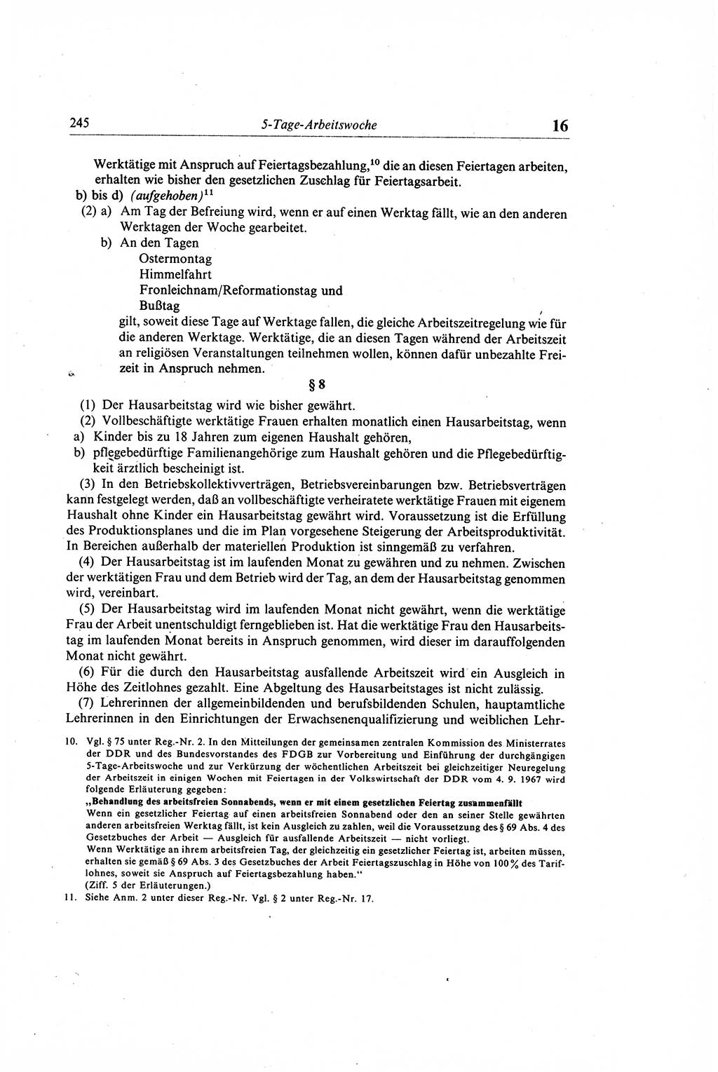 Gesetzbuch der Arbeit (GBA) und andere ausgewählte rechtliche Bestimmungen [Deutsche Demokratische Republik (DDR)] 1968, Seite 245 (GBA DDR 1968, S. 245)