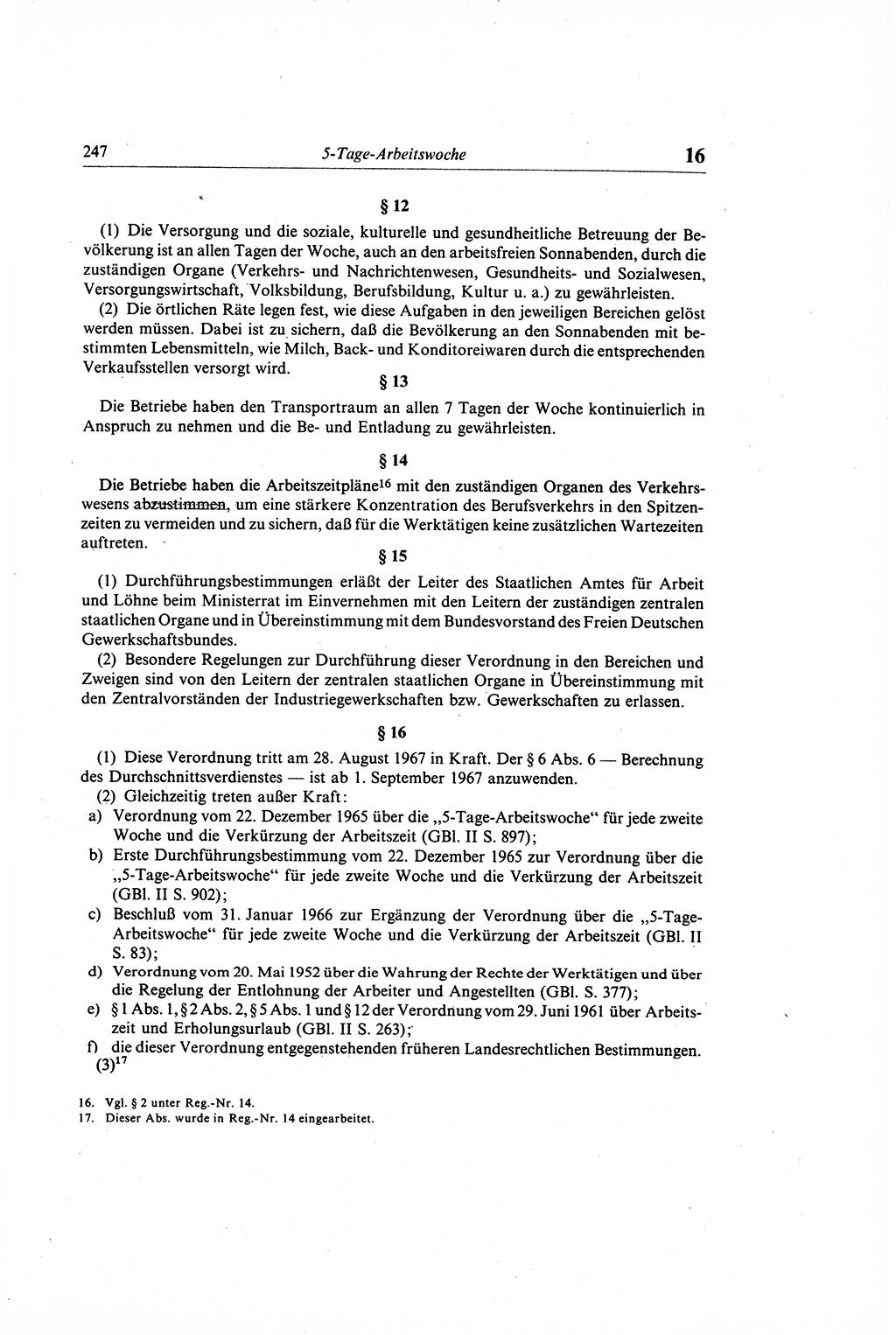 Gesetzbuch der Arbeit (GBA) und andere ausgewählte rechtliche Bestimmungen [Deutsche Demokratische Republik (DDR)] 1968, Seite 247 (GBA DDR 1968, S. 247)