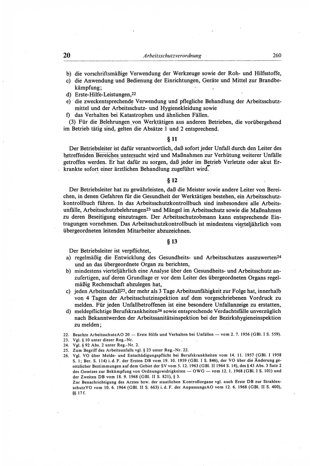 Gesetzbuch der Arbeit (GBA) und andere ausgewählte rechtliche Bestimmungen [Deutsche Demokratische Republik (DDR)] 1968, Seite 260 (GBA DDR 1968, S. 260)