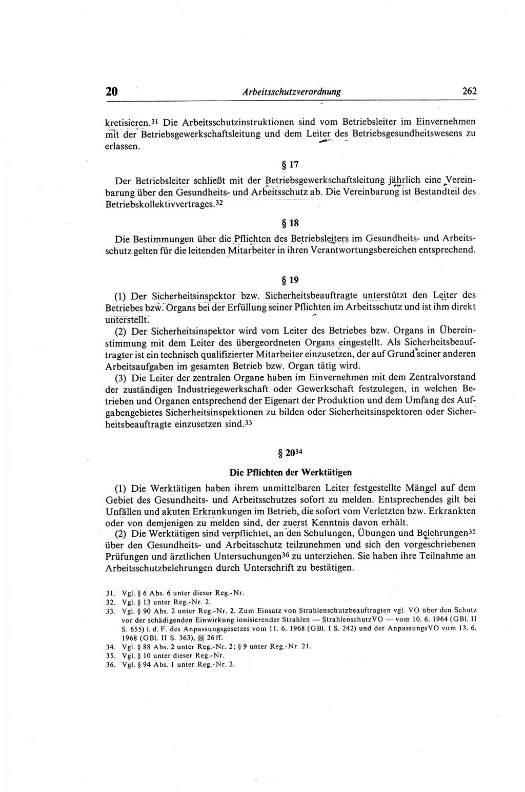 Gesetzbuch der Arbeit (GBA) und andere ausgewählte rechtliche Bestimmungen [Deutsche Demokratische Republik (DDR)] 1968, Seite 262 (GBA DDR 1968, S. 262)