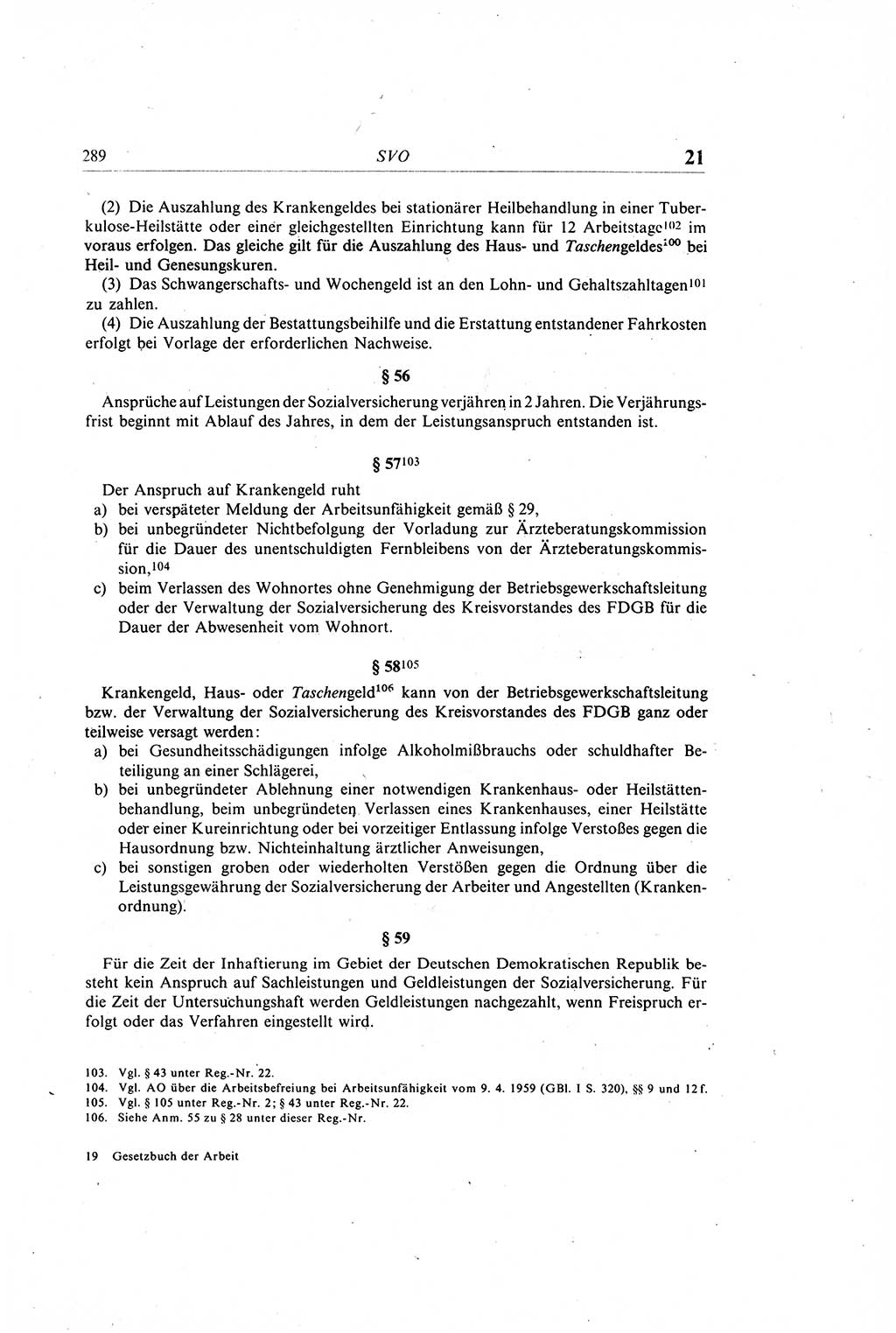 Gesetzbuch der Arbeit (GBA) und andere ausgewählte rechtliche Bestimmungen [Deutsche Demokratische Republik (DDR)] 1968, Seite 289 (GBA DDR 1968, S. 289)