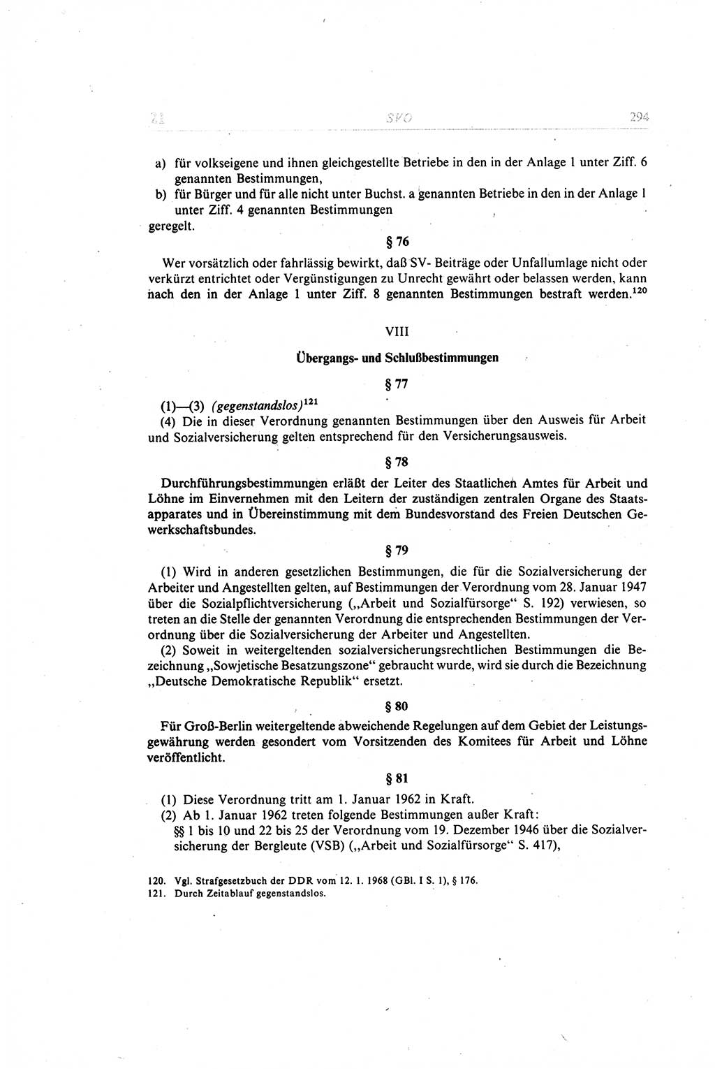 Gesetzbuch der Arbeit (GBA) und andere ausgewählte rechtliche Bestimmungen [Deutsche Demokratische Republik (DDR)] 1968, Seite 294 (GBA DDR 1968, S. 294)