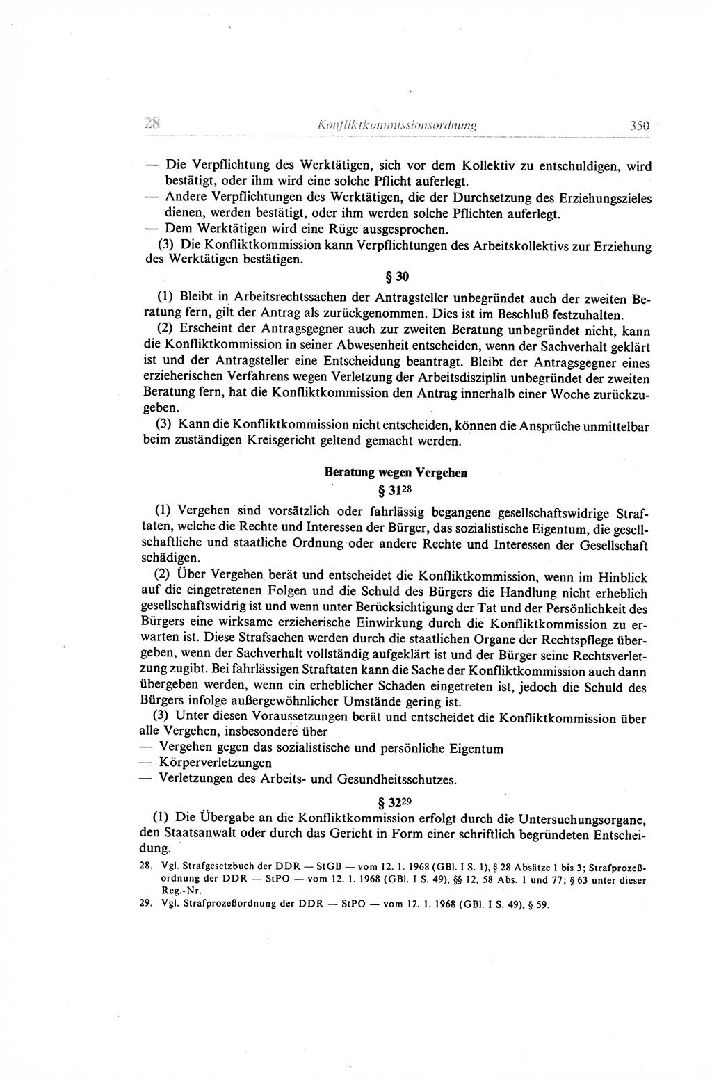 Gesetzbuch der Arbeit (GBA) und andere ausgewählte rechtliche Bestimmungen [Deutsche Demokratische Republik (DDR)] 1968, Seite 350 (GBA DDR 1968, S. 350)