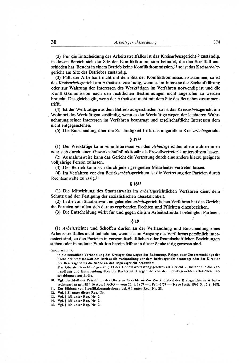 Gesetzbuch der Arbeit (GBA) und andere ausgewählte rechtliche Bestimmungen [Deutsche Demokratische Republik (DDR)] 1968, Seite 374 (GBA DDR 1968, S. 374)