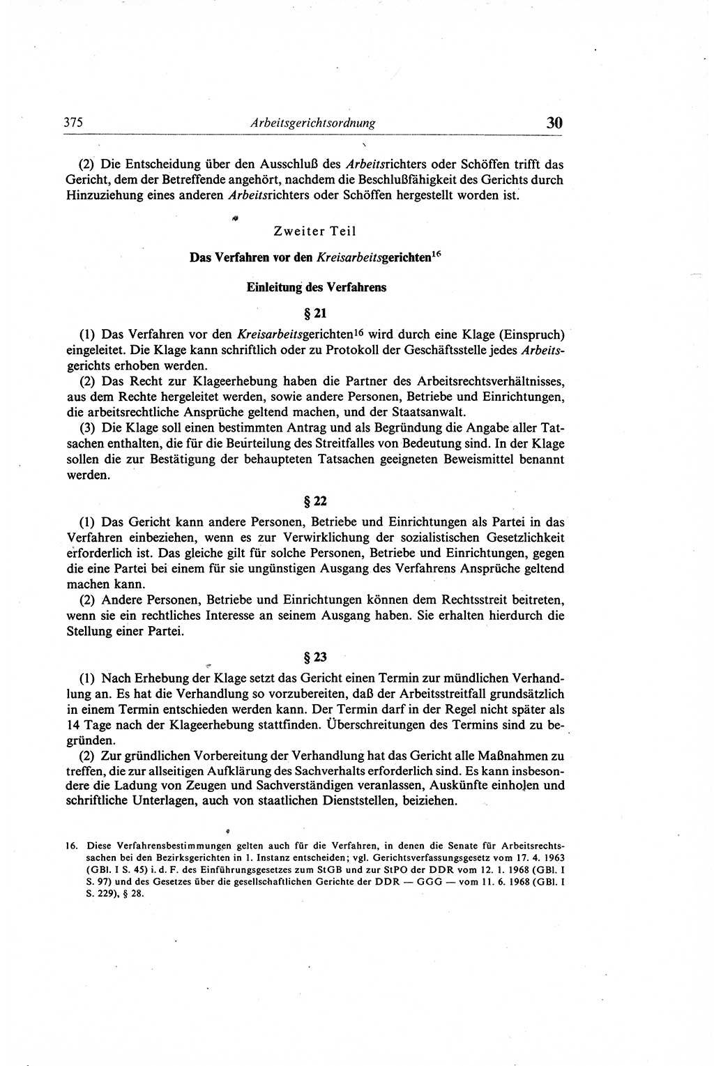 Gesetzbuch der Arbeit (GBA) und andere ausgewählte rechtliche Bestimmungen [Deutsche Demokratische Republik (DDR)] 1968, Seite 375 (GBA DDR 1968, S. 375)